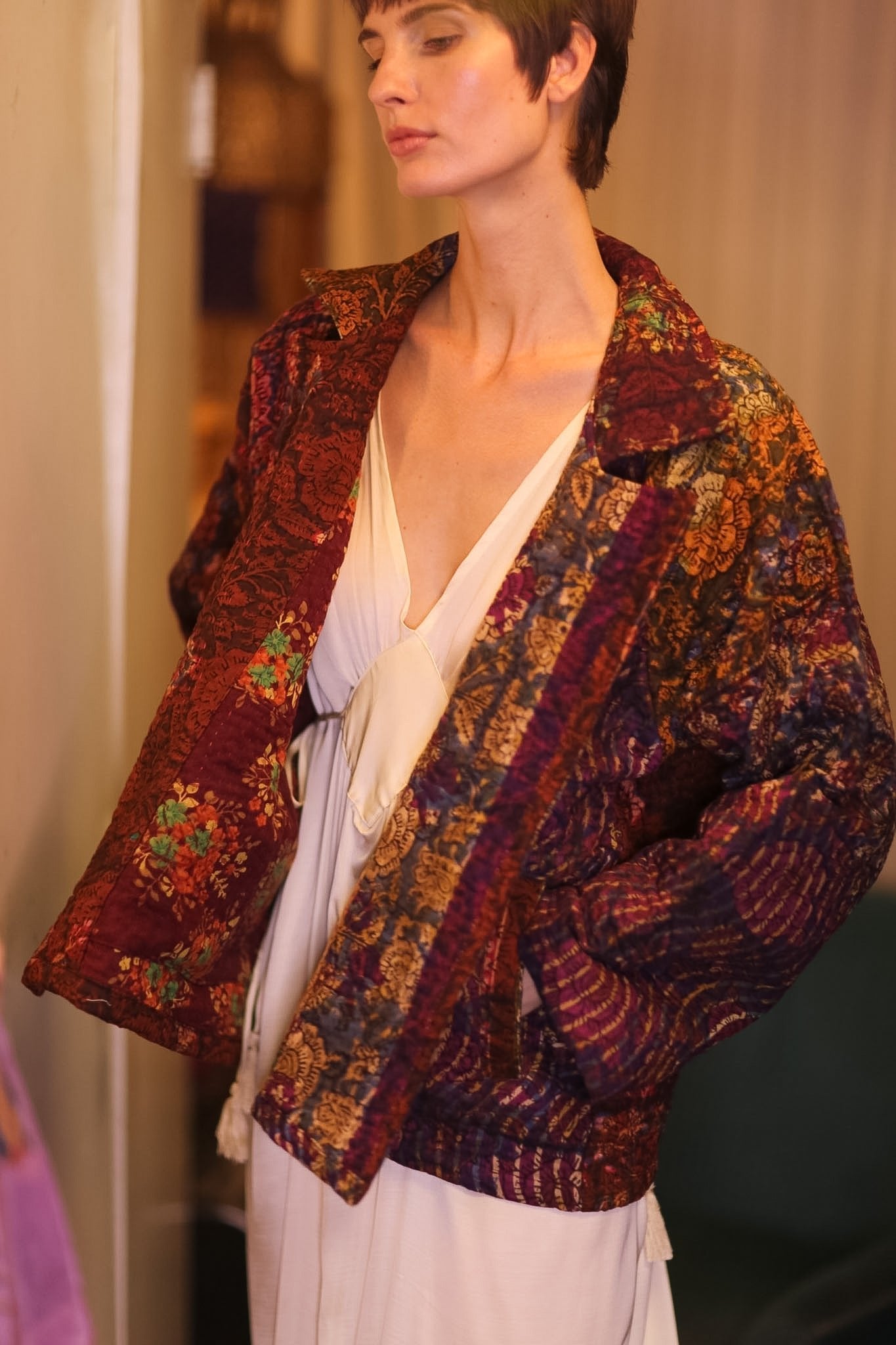 KANTHA PATCHWORK JACKET FRISEL - BANGKOK TAILOR CLOTHING STORE - HANDMADE CLOTHING