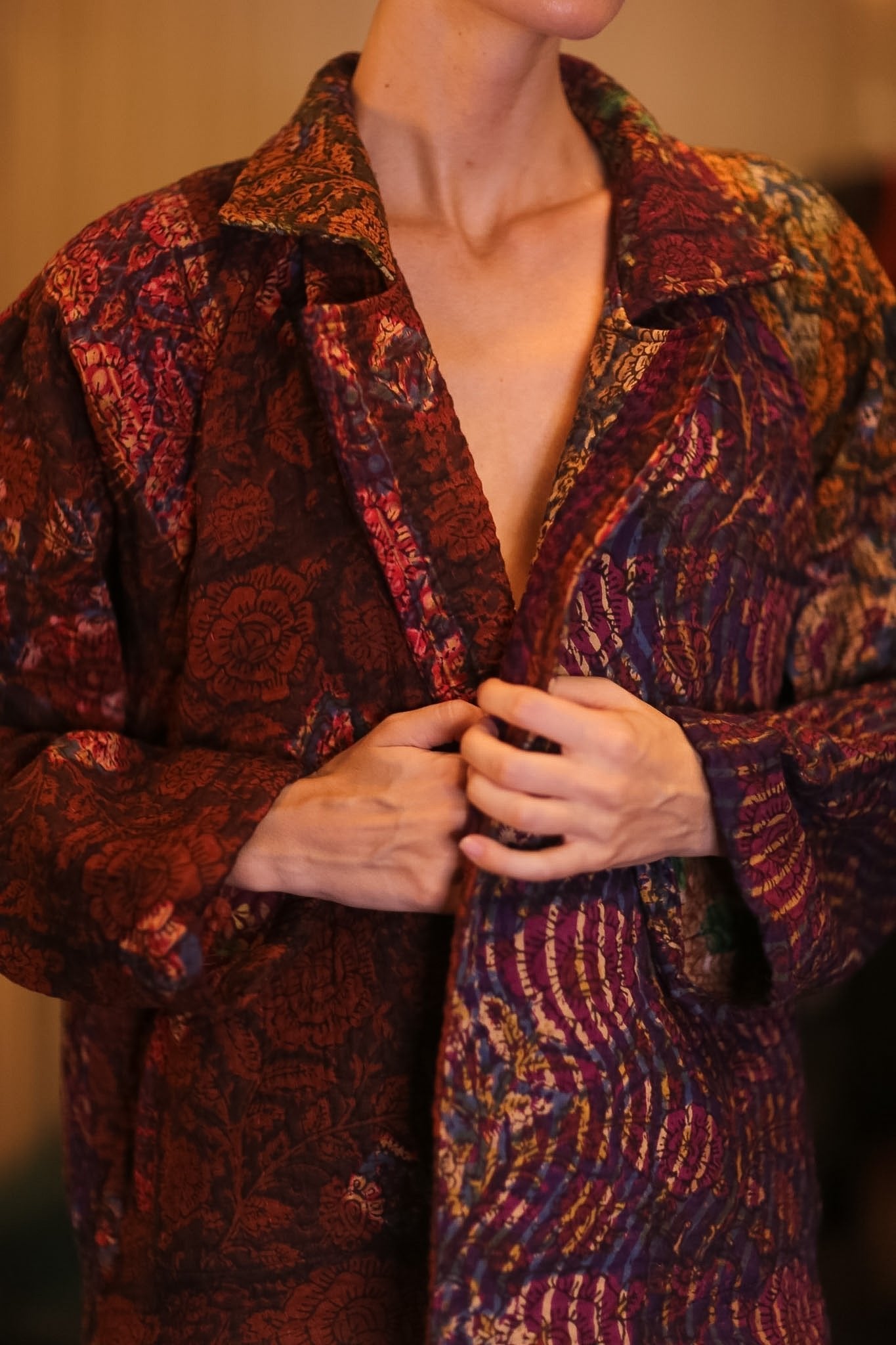 KANTHA PATCHWORK JACKET FRISEL - BANGKOK TAILOR CLOTHING STORE - HANDMADE CLOTHING
