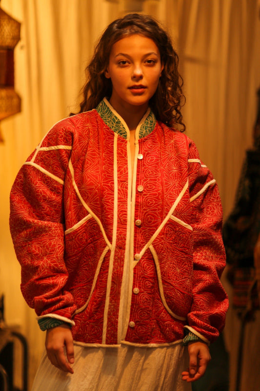 KANTHA WATERMELON JACKET - BANGKOK TAILOR CLOTHING STORE - HANDMADE CLOTHING