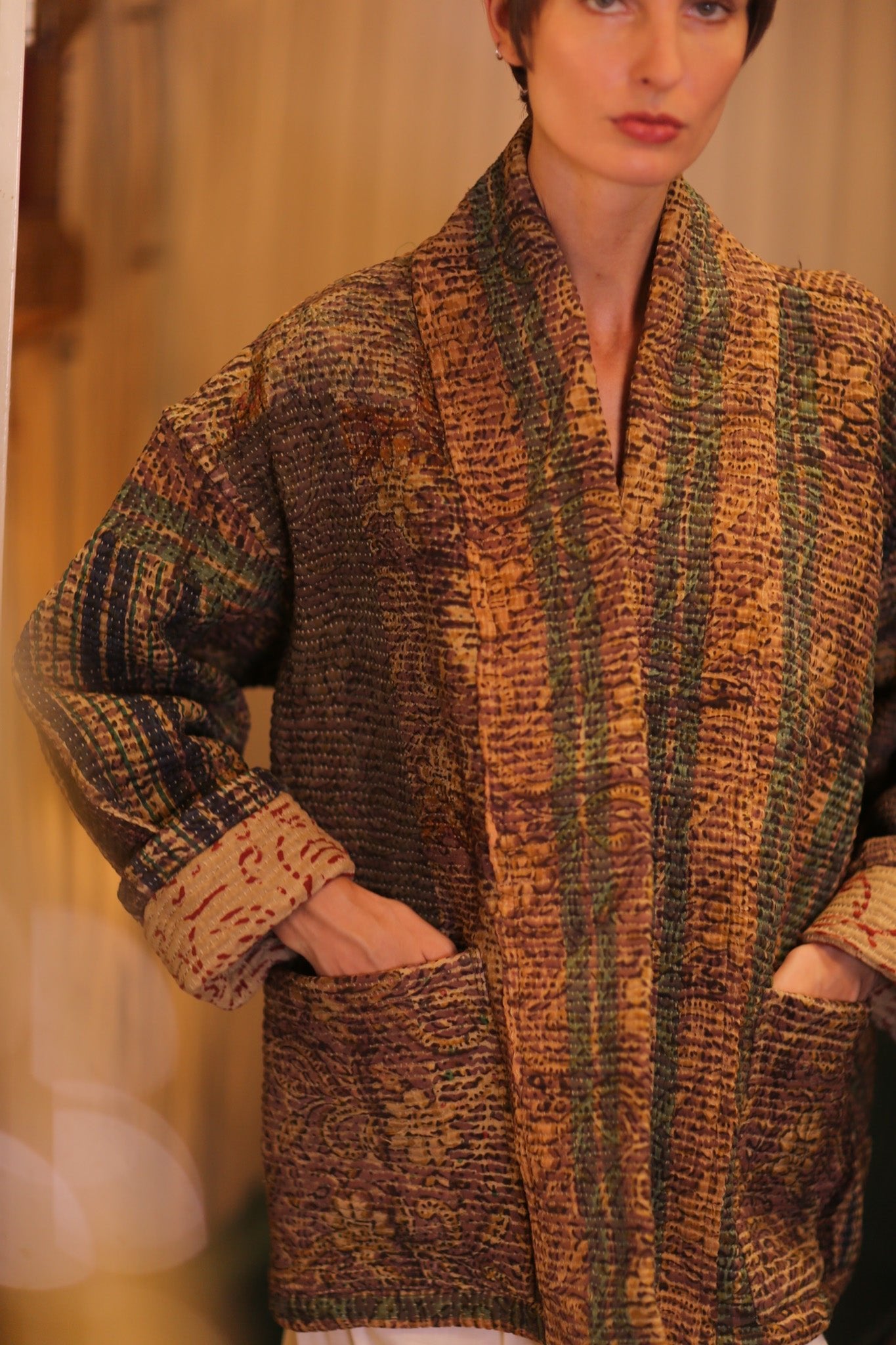 KATHA KIMONO JACKET FRIDU VINTAGE STYLE - BANGKOK TAILOR CLOTHING STORE - HANDMADE CLOTHING