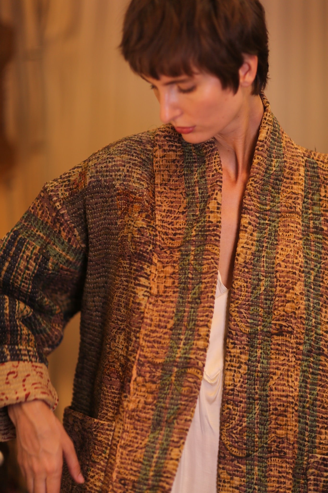 KATHA KIMONO JACKET FRIDU VINTAGE STYLE - BANGKOK TAILOR CLOTHING STORE - HANDMADE CLOTHING