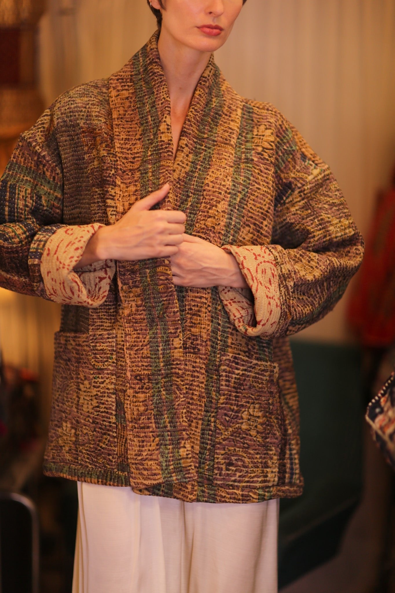 KATHA KIMONO JACKET FRIDU VINTAGE STYLE - BANGKOK TAILOR CLOTHING STORE - HANDMADE CLOTHING