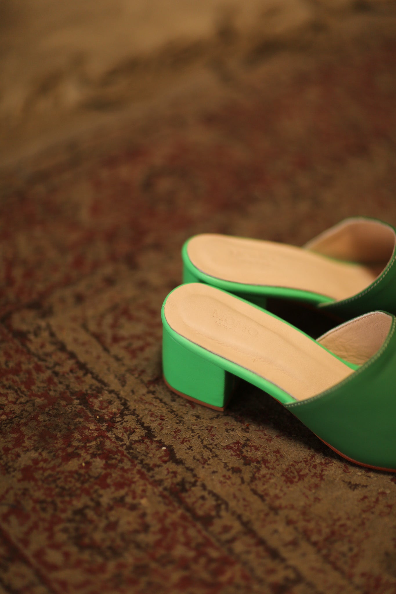 LEATHER MULES LORIN GREEN - BANGKOK TAILOR CLOTHING STORE - HANDMADE CLOTHING