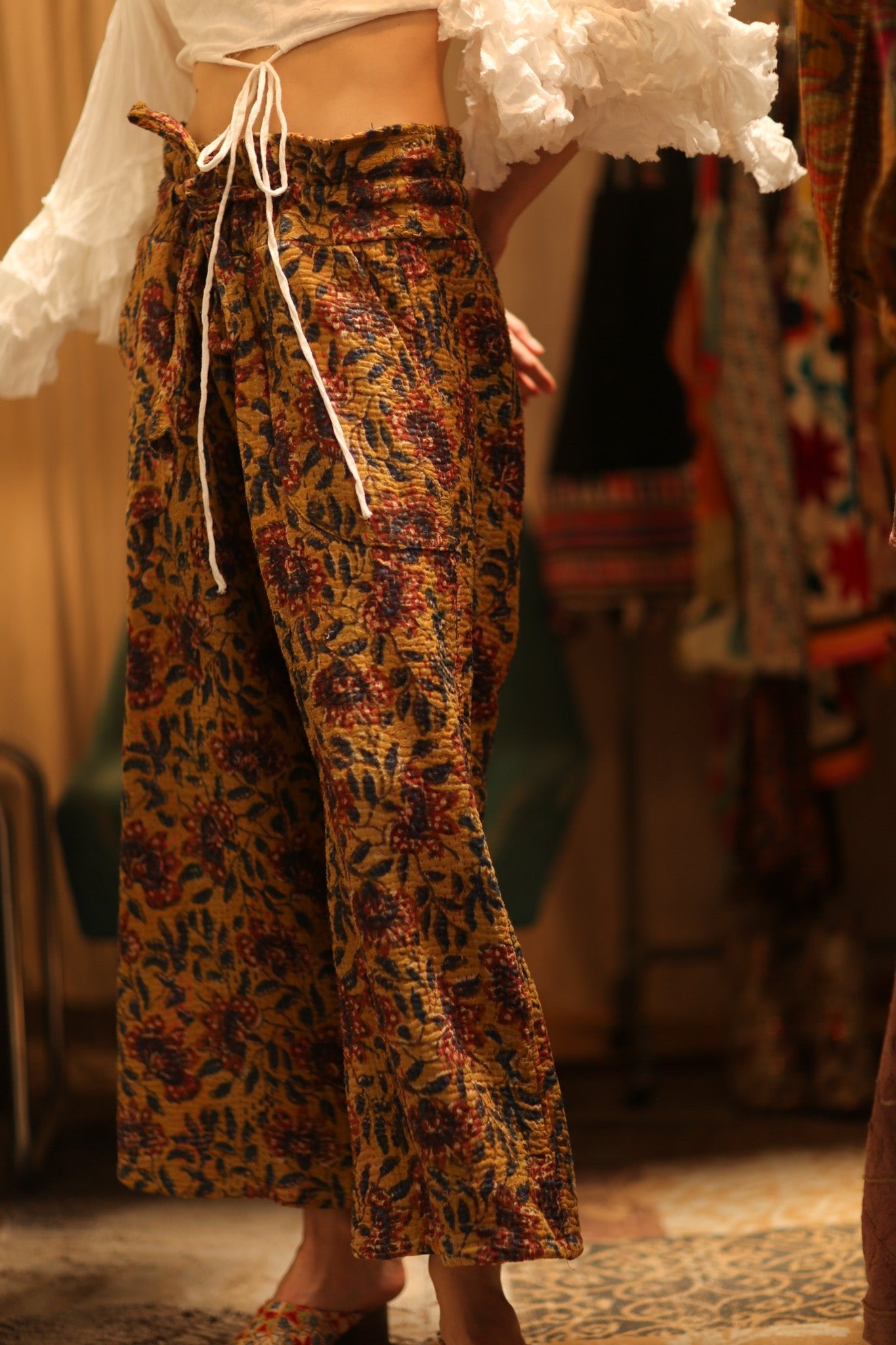 LENA KANTHA TROUSERS YELLOW - BANGKOK TAILOR CLOTHING STORE - HANDMADE CLOTHING