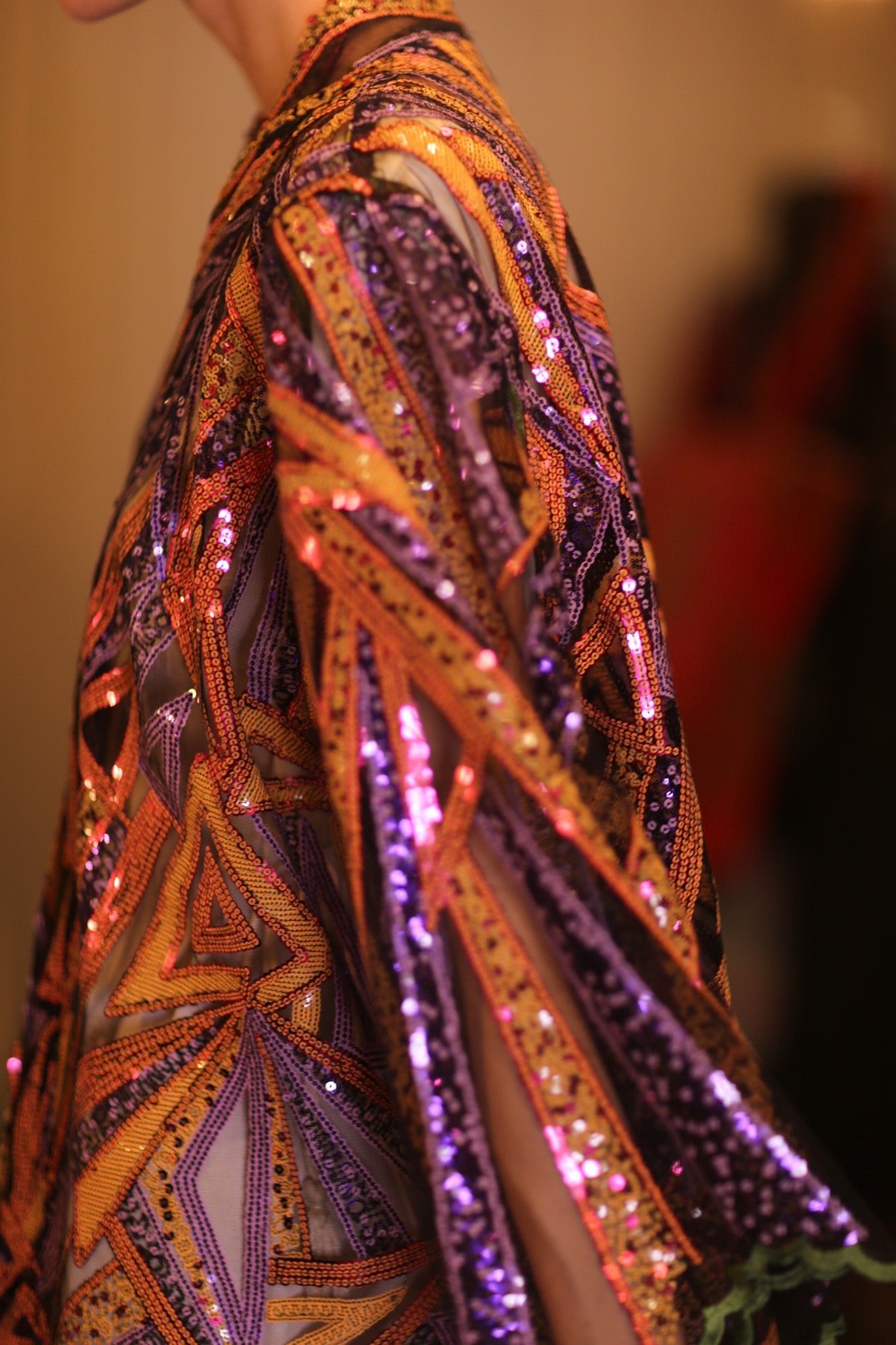 LIGHTNING SEQUIN SHORT KIMONO BERGY - BANGKOK TAILOR CLOTHING STORE - HANDMADE CLOTHING