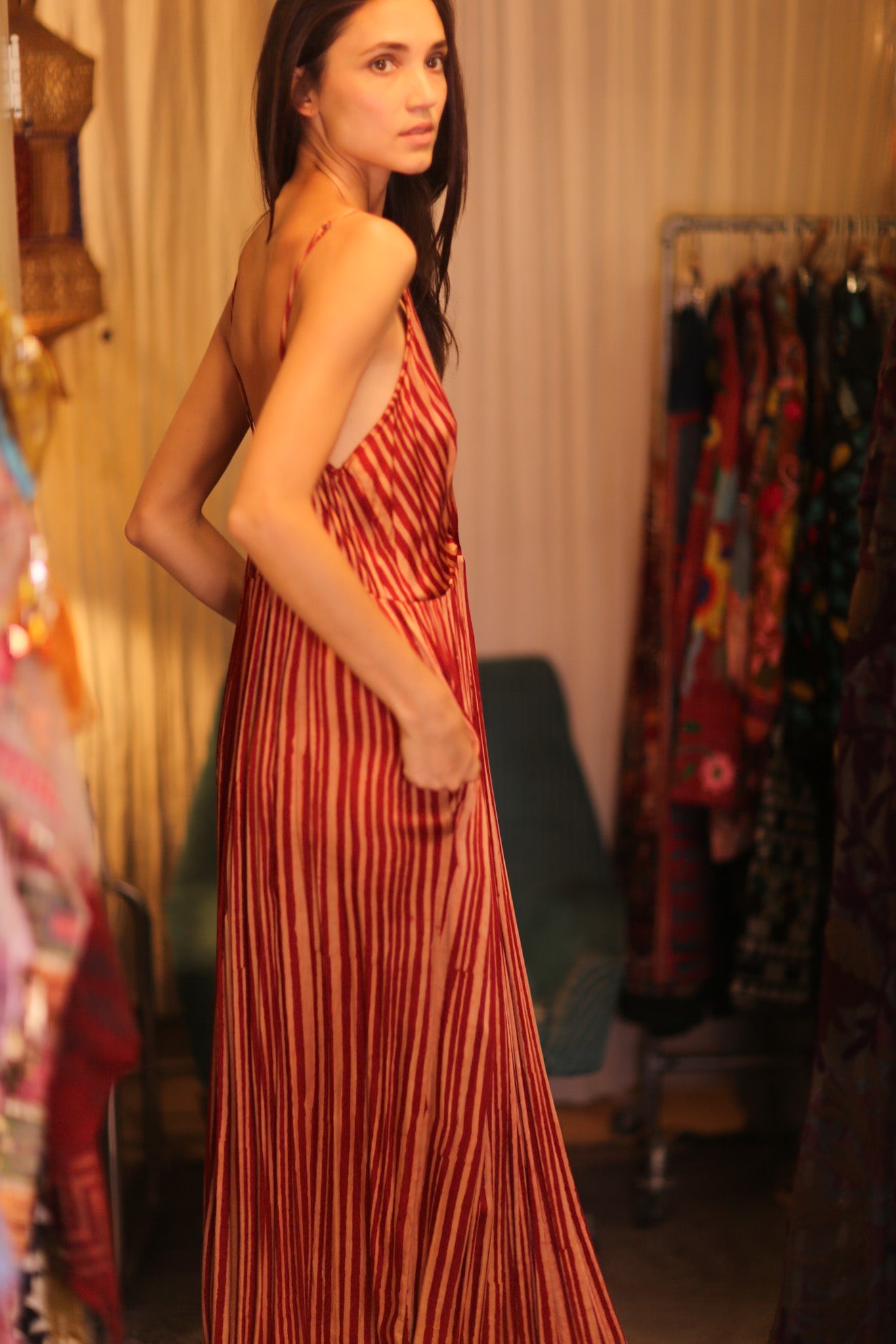 LILY SILK DRESS CANDY - BANGKOK TAILOR CLOTHING STORE - HANDMADE CLOTHING
