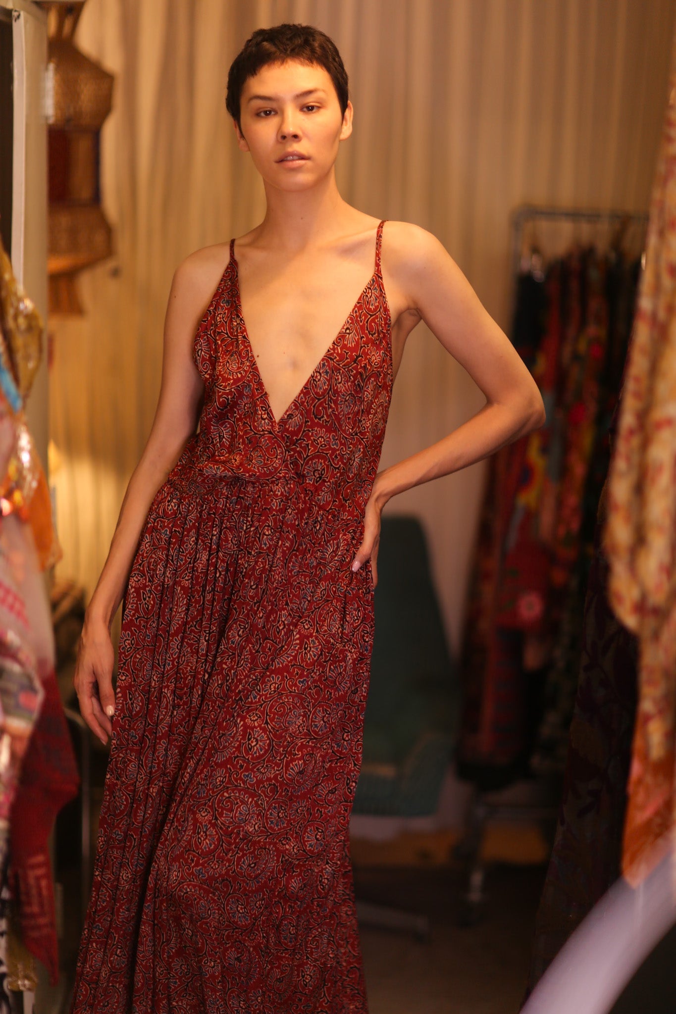 LILY SILK DRESS PIPER - BANGKOK TAILOR CLOTHING STORE - HANDMADE CLOTHING