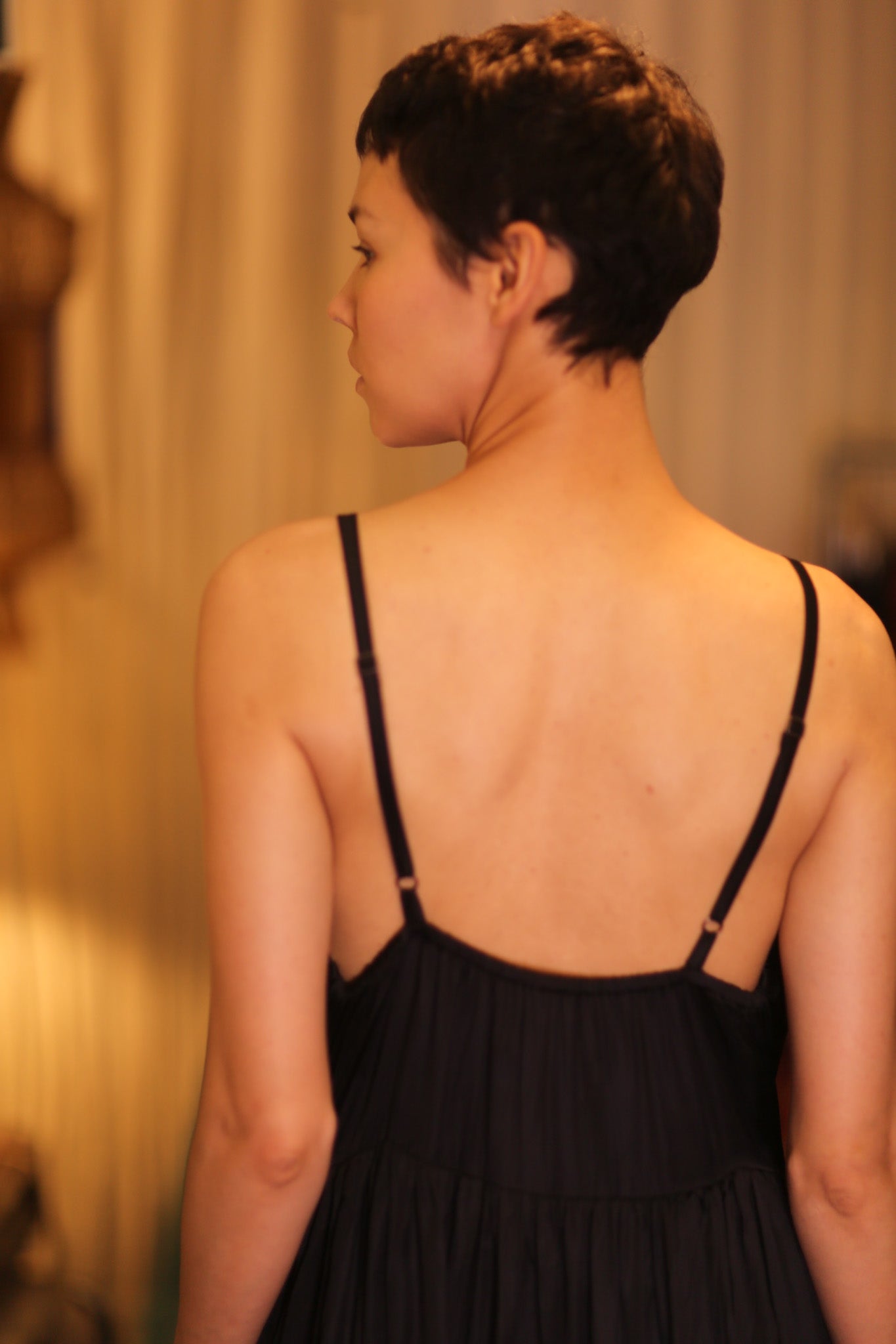 LILY SILK DRESS SOLID BLACK - BANGKOK TAILOR CLOTHING STORE - HANDMADE CLOTHING