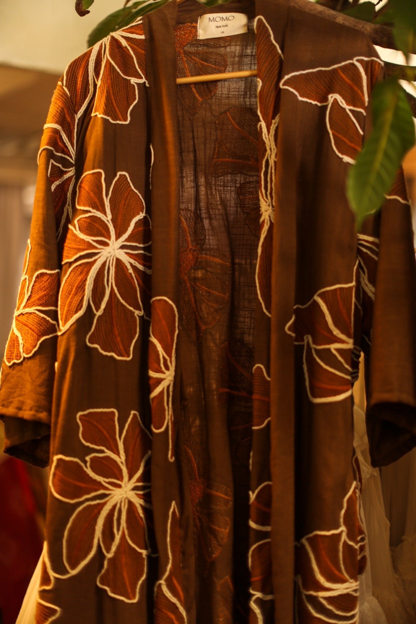 LINEN EMBROIDERED KIMONO MARIETTA - BANGKOK TAILOR CLOTHING STORE - HANDMADE CLOTHING