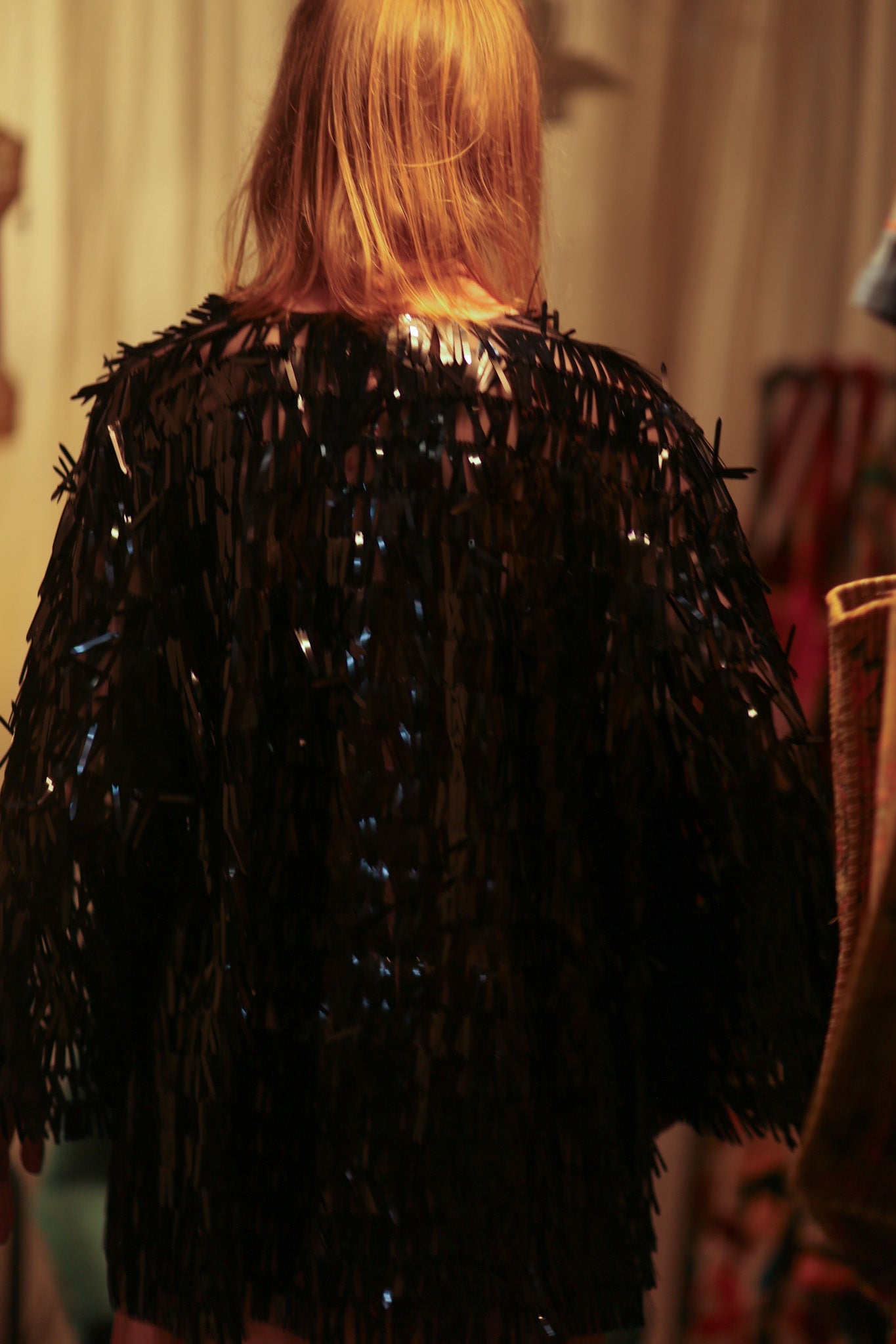 MARION SEQUINED SHORT KIMONO BLACK - BANGKOK TAILOR CLOTHING STORE - HANDMADE CLOTHING
