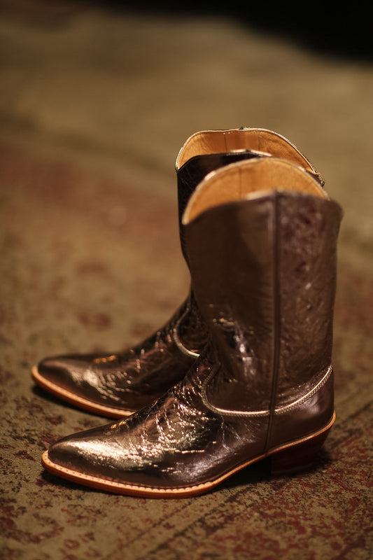 METALLIC SILVER BRONZE BOOTS ARINUS - BANGKOK TAILOR CLOTHING STORE - HANDMADE CLOTHING