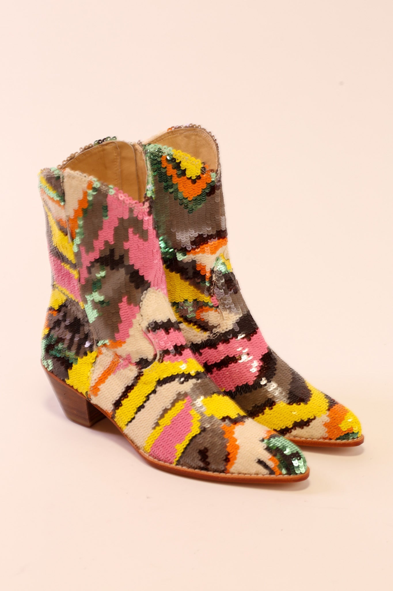 MULTI MIX SEQUIN EMBROIDERED BOOTS CHACHA - BANGKOK TAILOR CLOTHING STORE - HANDMADE CLOTHING