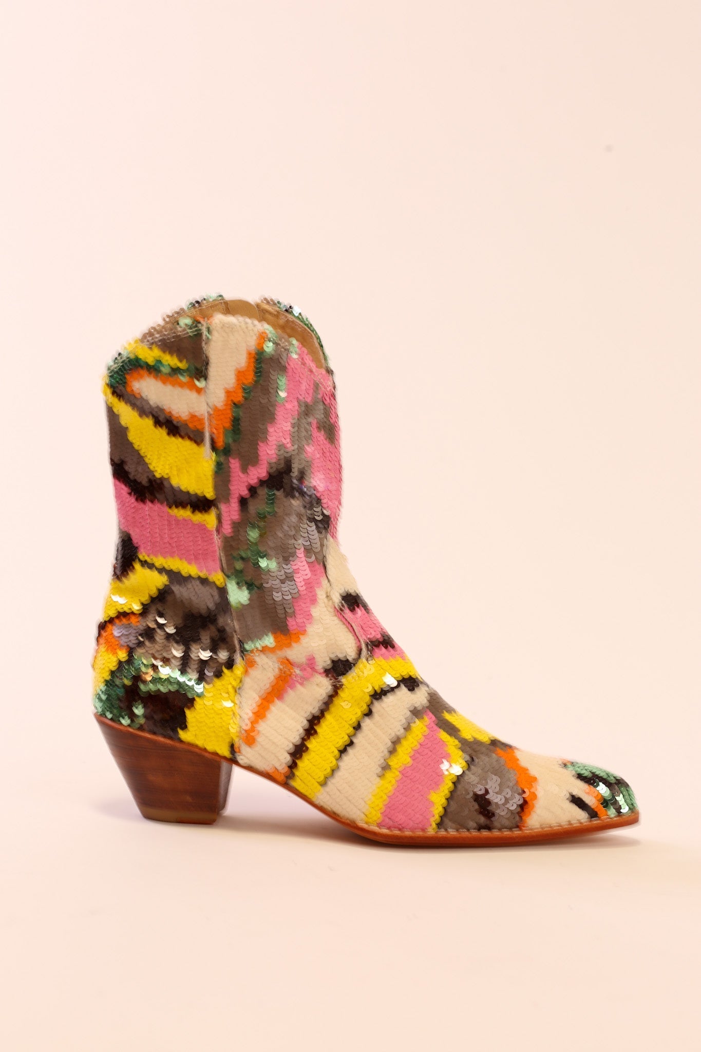 MULTI MIX SEQUIN EMBROIDERED BOOTS CHACHA - BANGKOK TAILOR CLOTHING STORE - HANDMADE CLOTHING