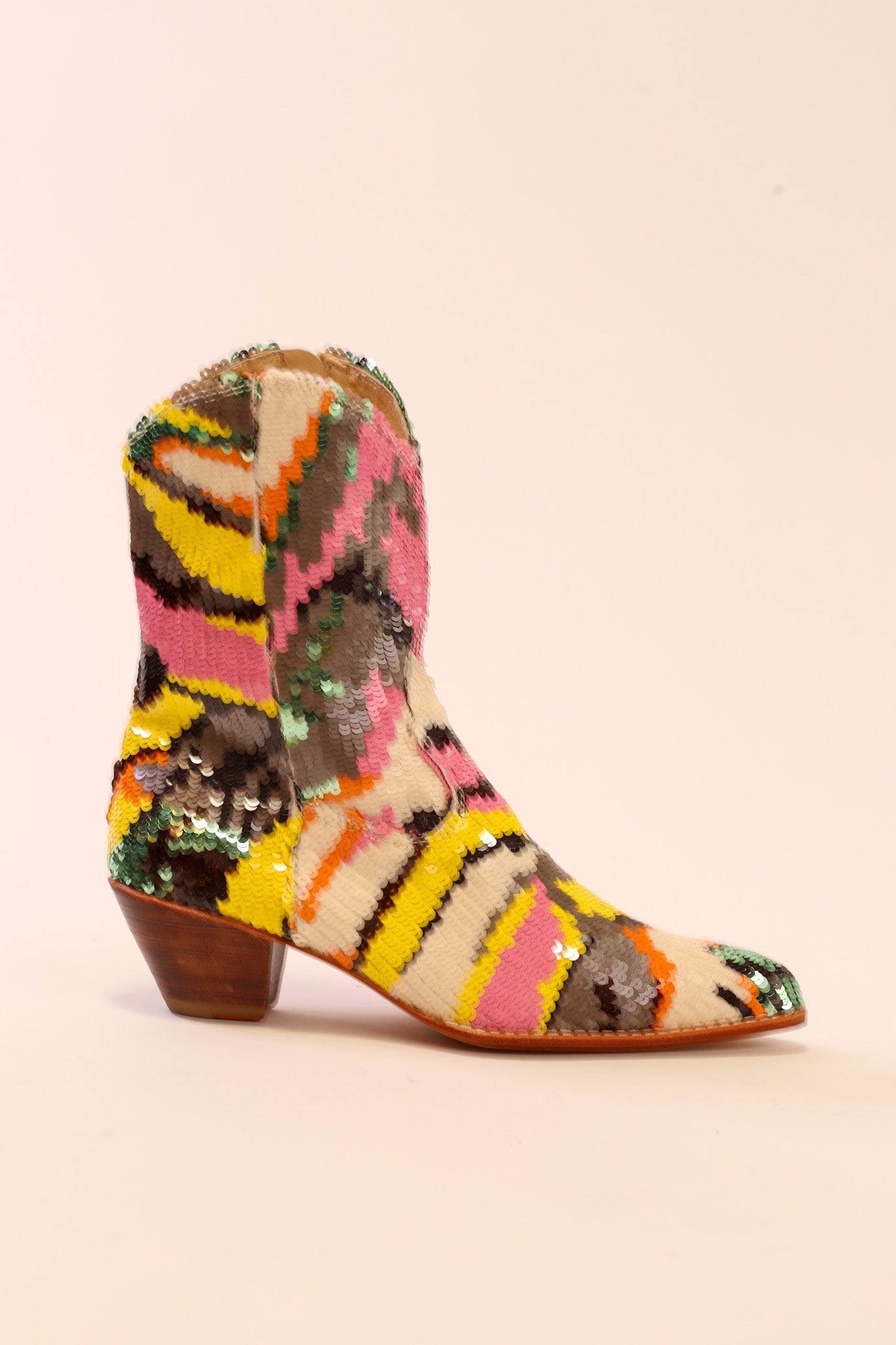 MULTI MIX SEQUIN EMBROIDERED BOOTS CHACHA - BANGKOK TAILOR CLOTHING STORE - HANDMADE CLOTHING