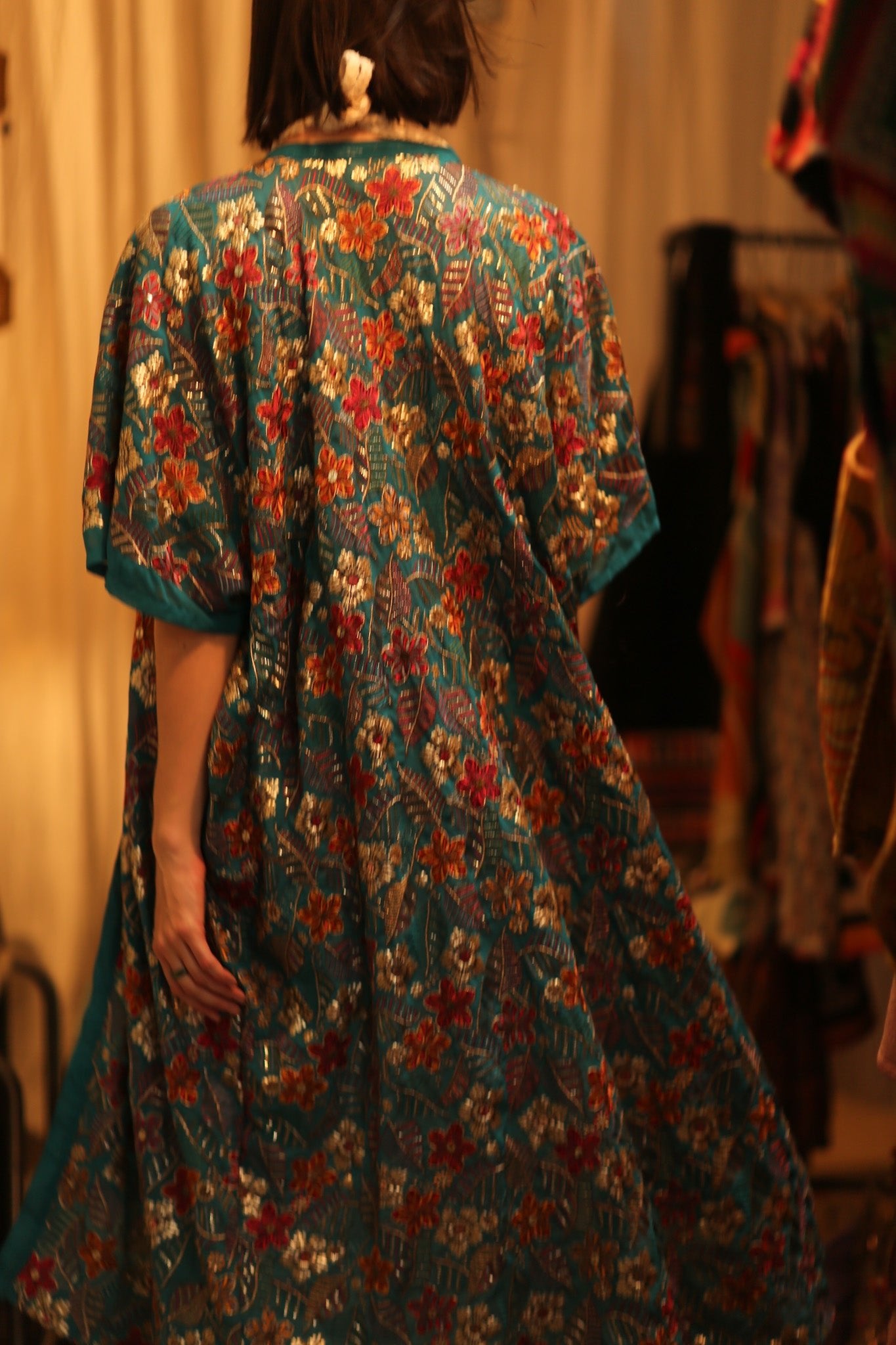 NIKITA EMBROIDERED SILK KIMONO - BANGKOK TAILOR CLOTHING STORE - HANDMADE CLOTHING