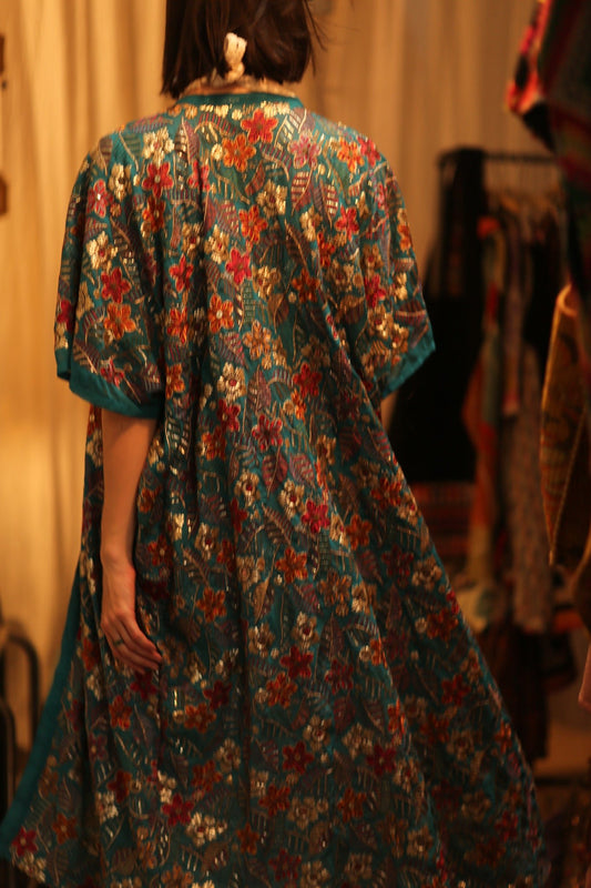 NIKITA EMBROIDERED SILK KIMONO - BANGKOK TAILOR CLOTHING STORE - HANDMADE CLOTHING