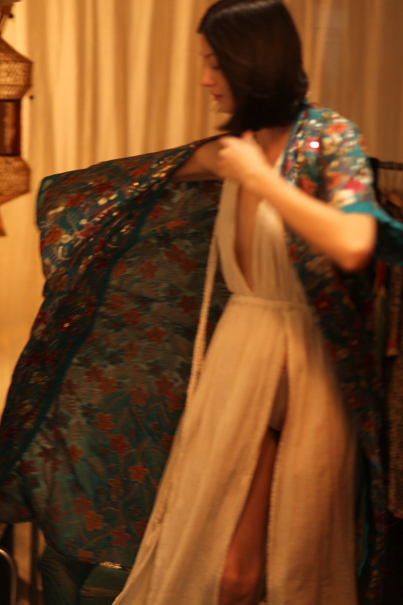 NIKITA EMBROIDERED SILK KIMONO - BANGKOK TAILOR CLOTHING STORE - HANDMADE CLOTHING