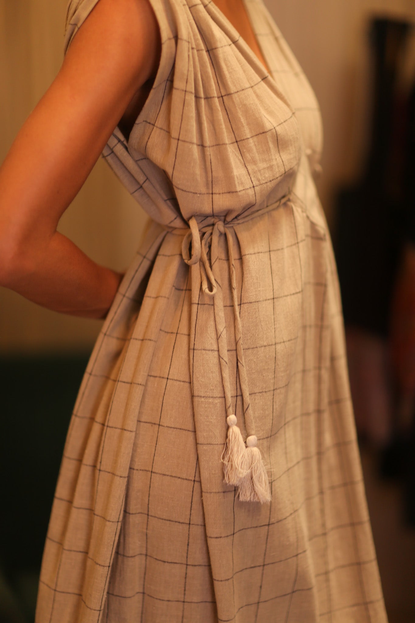 ORGANIC HANDWOVEN COTTON DRESS VICTORIA - BANGKOK TAILOR CLOTHING STORE - HANDMADE CLOTHING