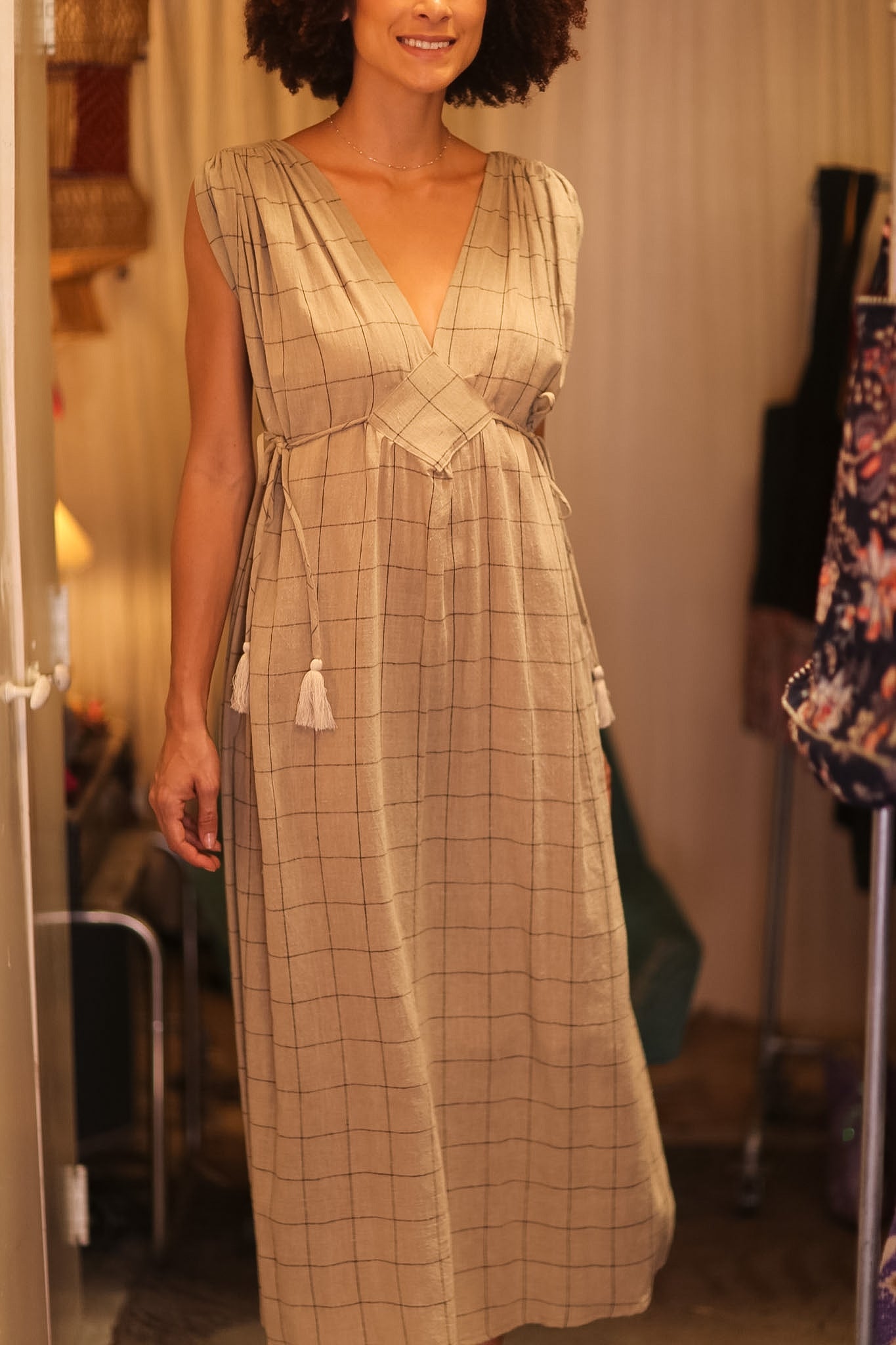 ORGANIC HANDWOVEN COTTON DRESS VICTORIA - BANGKOK TAILOR CLOTHING STORE - HANDMADE CLOTHING