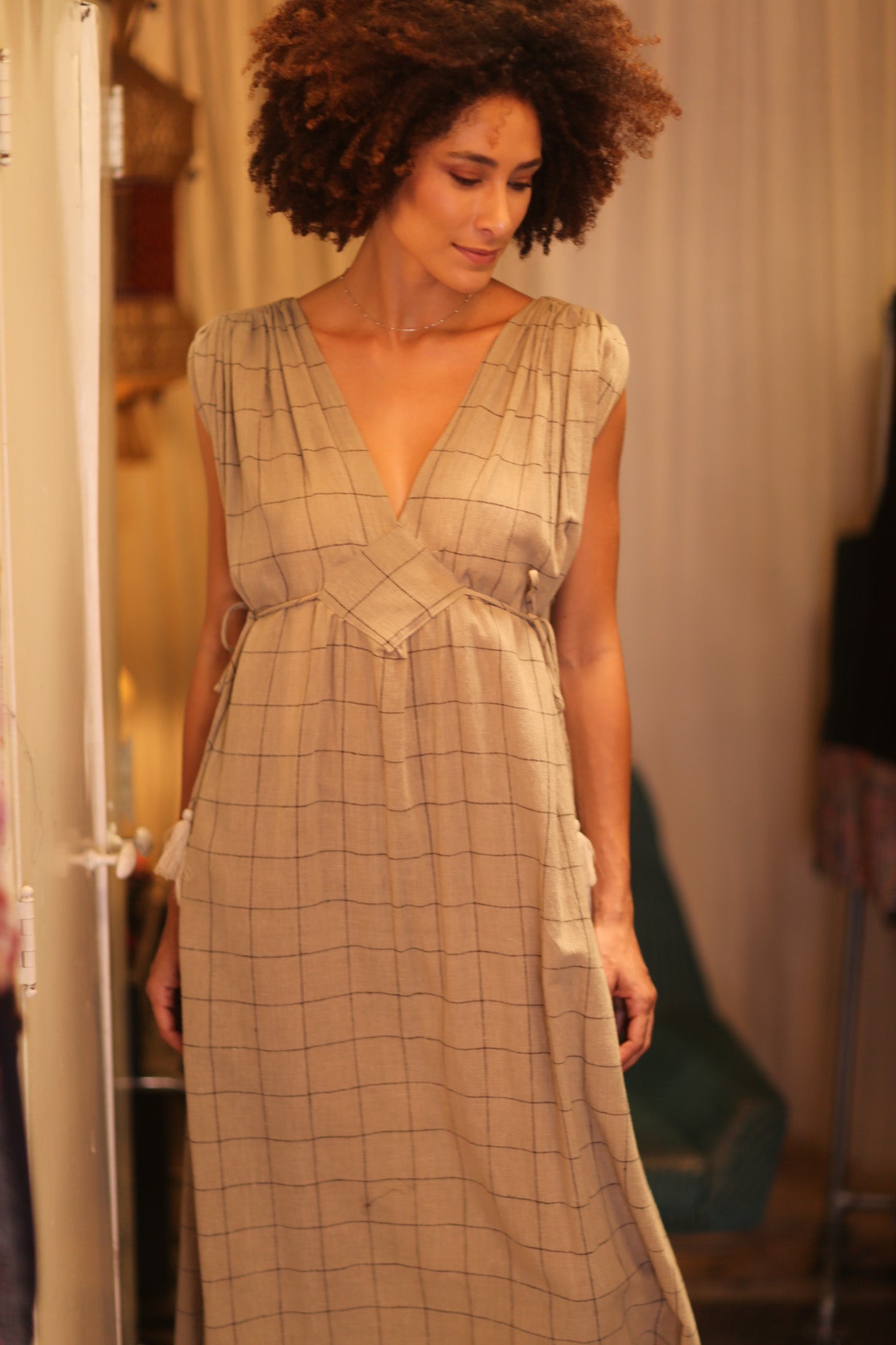 ORGANIC HANDWOVEN COTTON DRESS VICTORIA - BANGKOK TAILOR CLOTHING STORE - HANDMADE CLOTHING