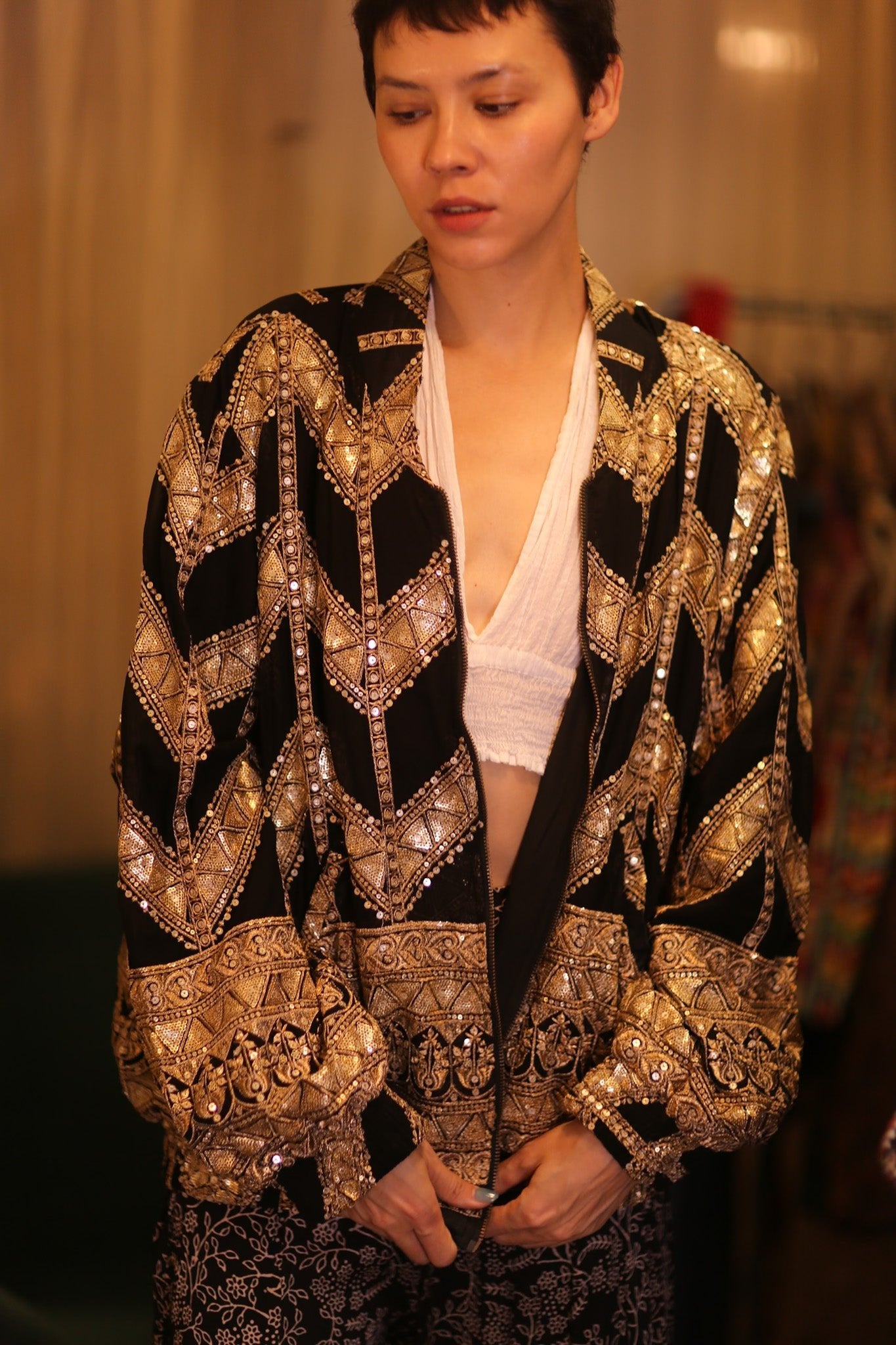 OVERSIZED EMBROIDERED SILK BOMBER JACKET WONMIN - BANGKOK TAILOR CLOTHING STORE - HANDMADE CLOTHING
