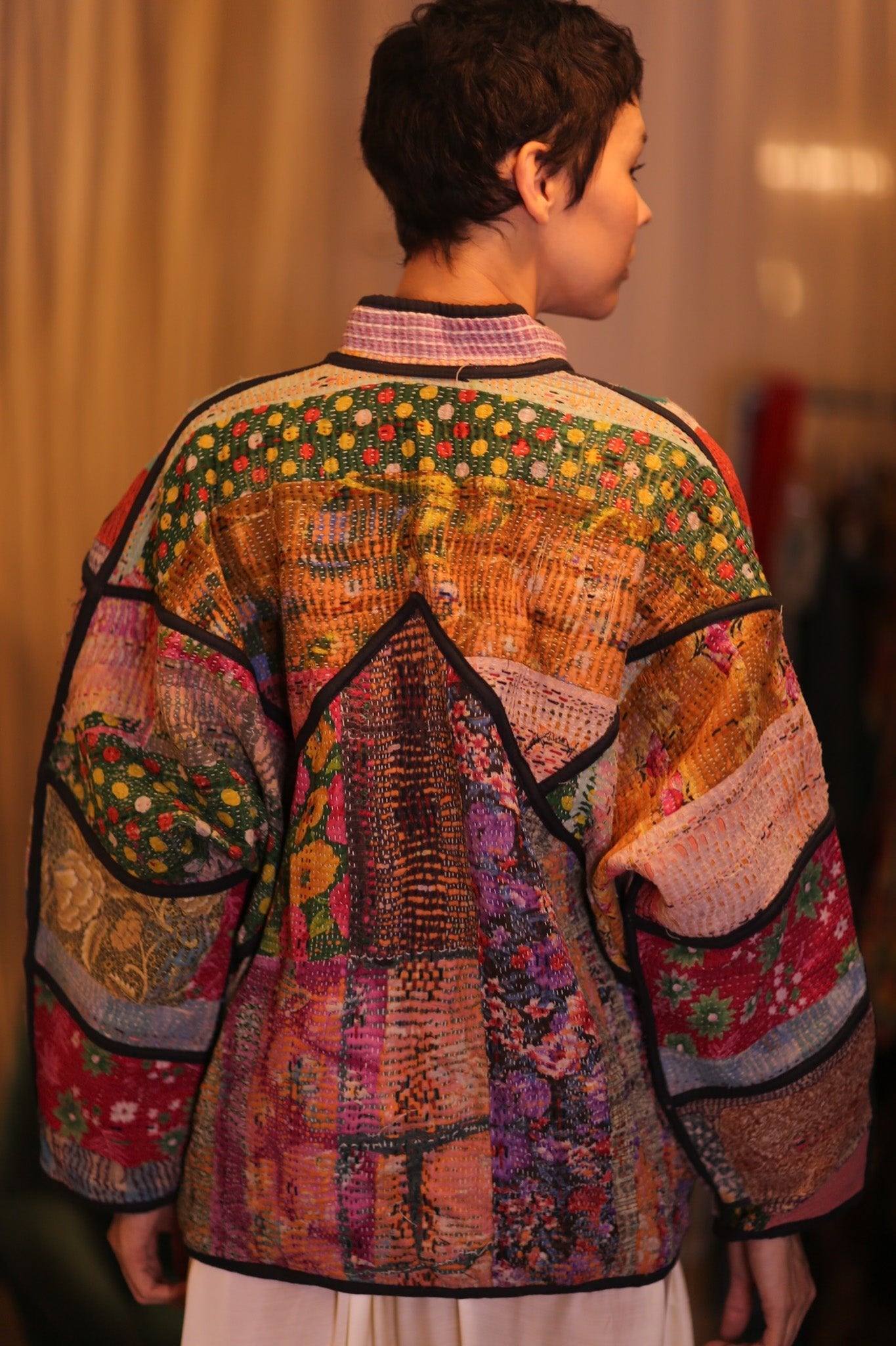 PATCHWORK PATTERN KANTHA JACKET KALAW - BANGKOK TAILOR CLOTHING STORE - HANDMADE CLOTHING