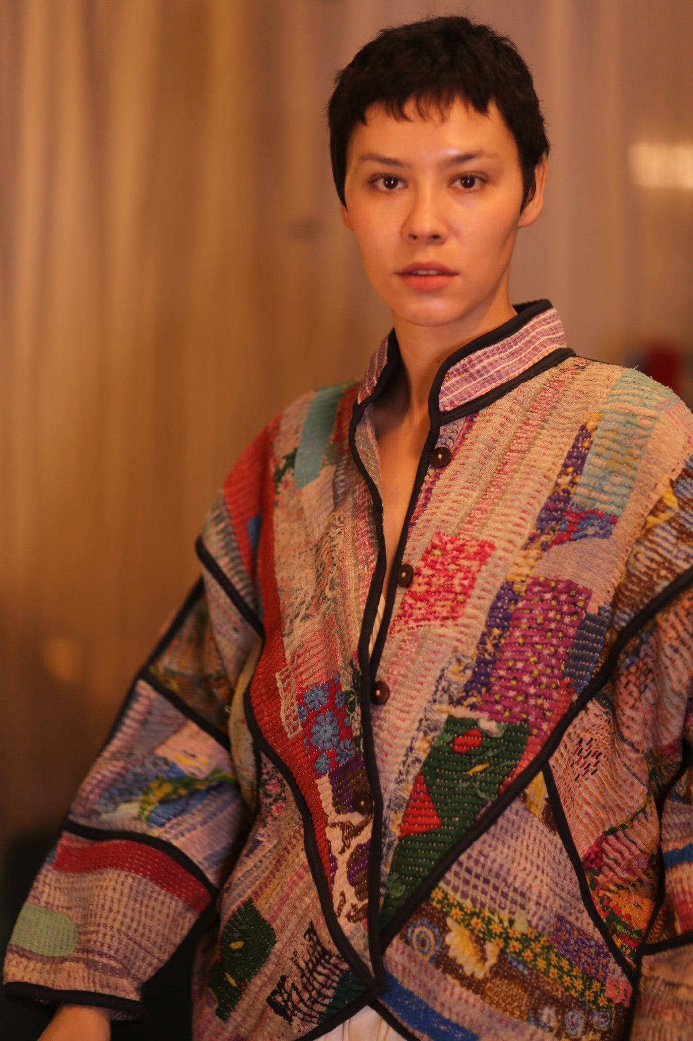 PATCHWORK PATTERN KANTHA JACKET KALAW - BANGKOK TAILOR CLOTHING STORE - HANDMADE CLOTHING