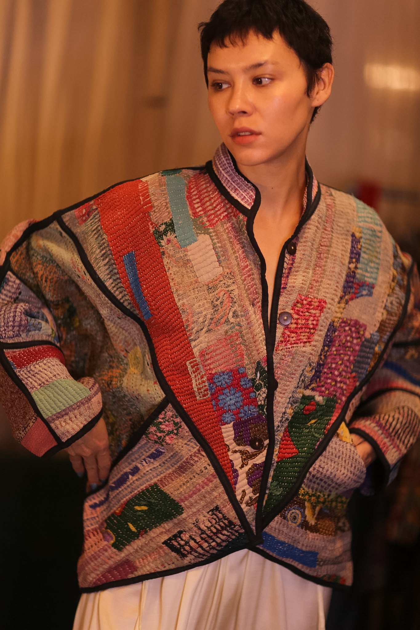 PATCHWORK PATTERN KANTHA JACKET KALAW - BANGKOK TAILOR CLOTHING STORE - HANDMADE CLOTHING