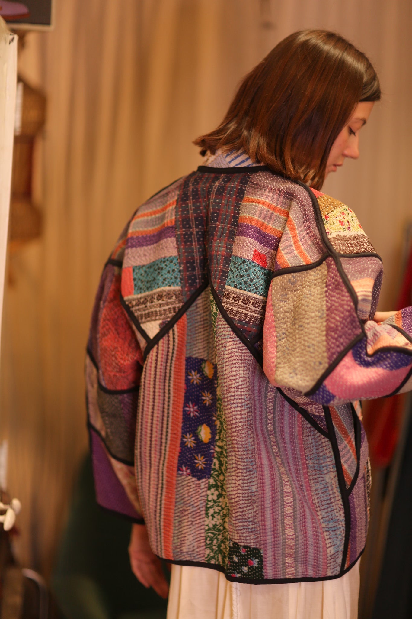 PATCHWORK PATTERN KANTHA JACKET KHAOYAI - BANGKOK TAILOR CLOTHING STORE - HANDMADE CLOTHING