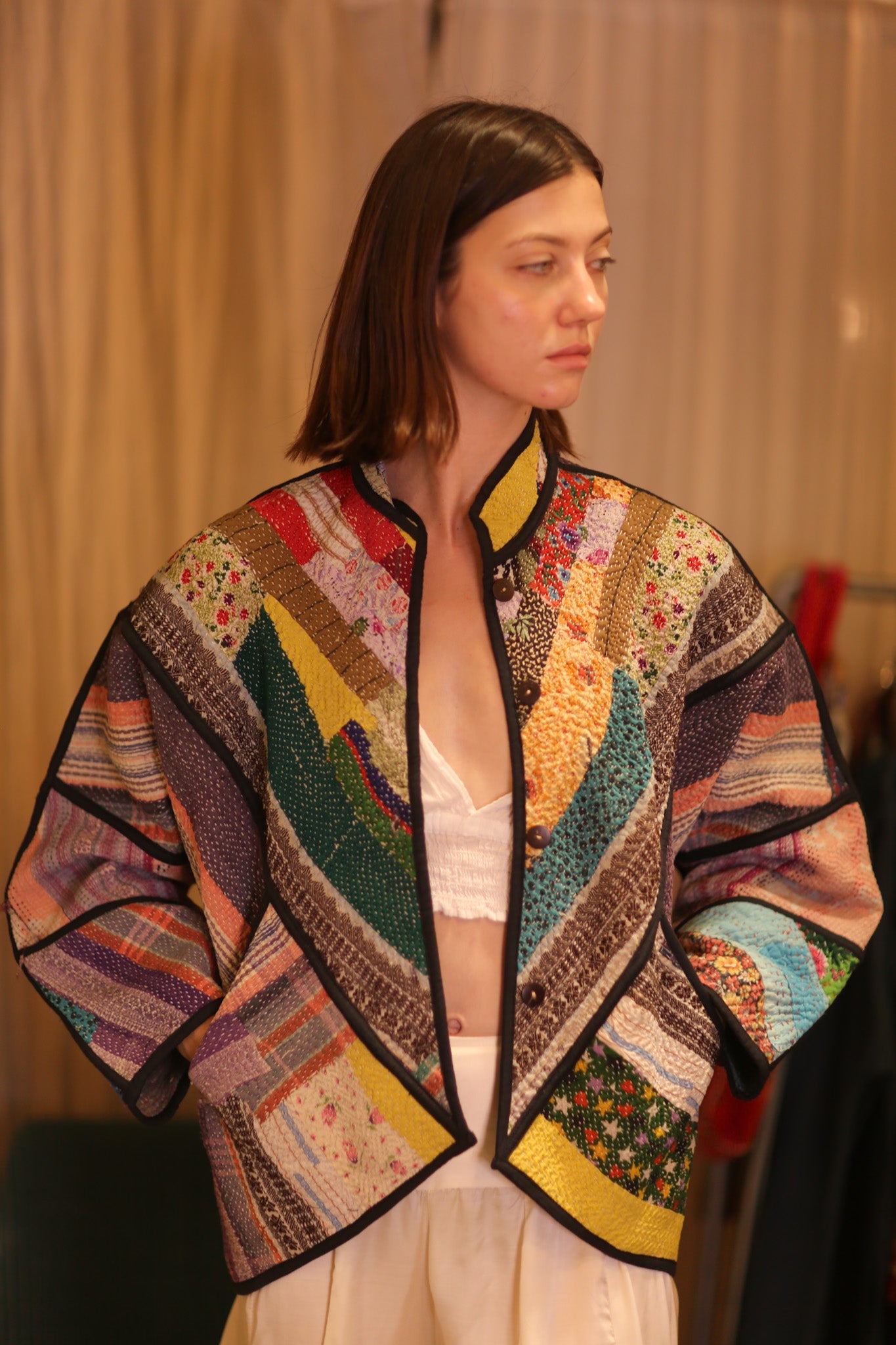 PATCHWORK PATTERN KANTHA JACKET KHAOYAI - BANGKOK TAILOR CLOTHING STORE - HANDMADE CLOTHING