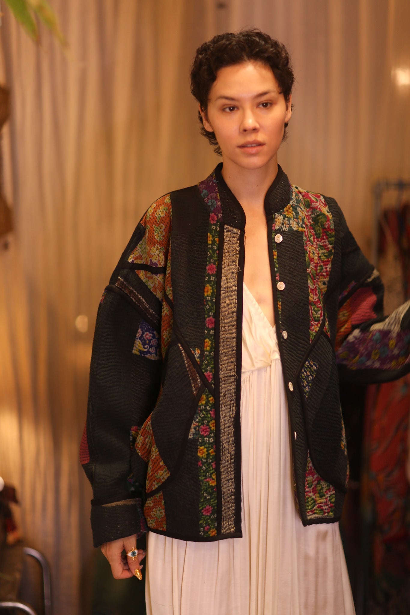PATCHWORK PATTERN KANTHA JACKET NAYKYAR - BANGKOK TAILOR CLOTHING STORE - HANDMADE CLOTHING