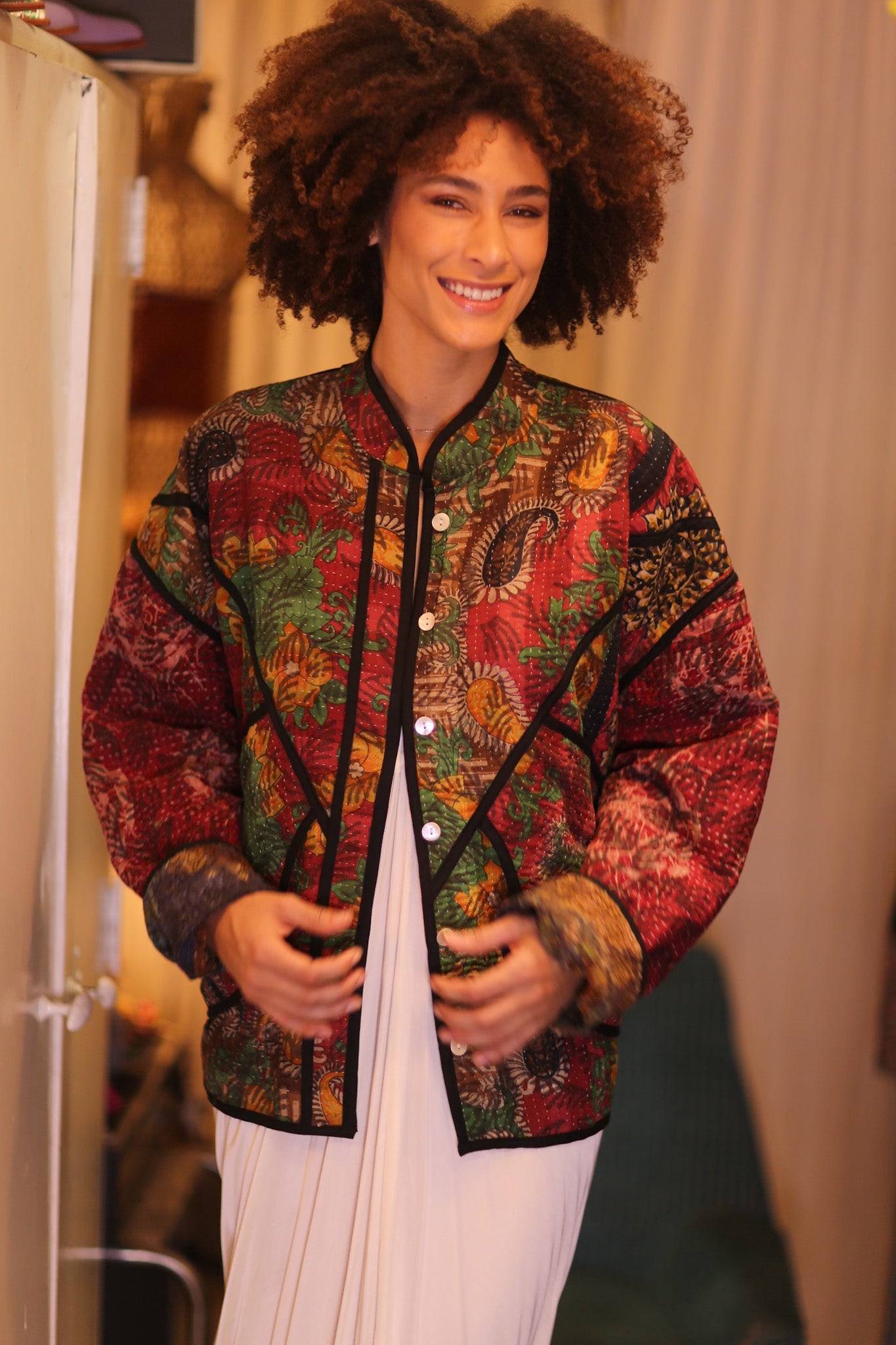 PATCHWORK PATTERN KANTHA JACKET NWEPAN - BANGKOK TAILOR CLOTHING STORE - HANDMADE CLOTHING