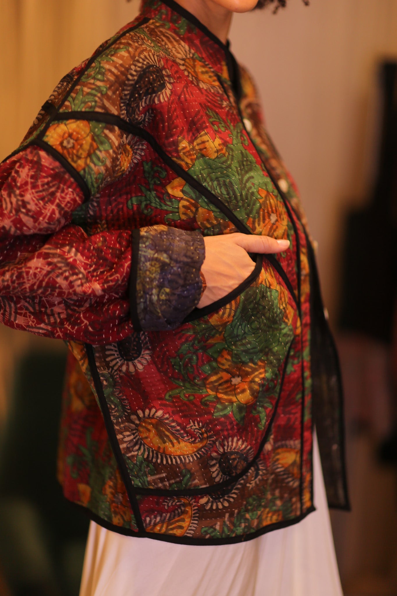 PATCHWORK PATTERN KANTHA JACKET NWEPAN - BANGKOK TAILOR CLOTHING STORE - HANDMADE CLOTHING