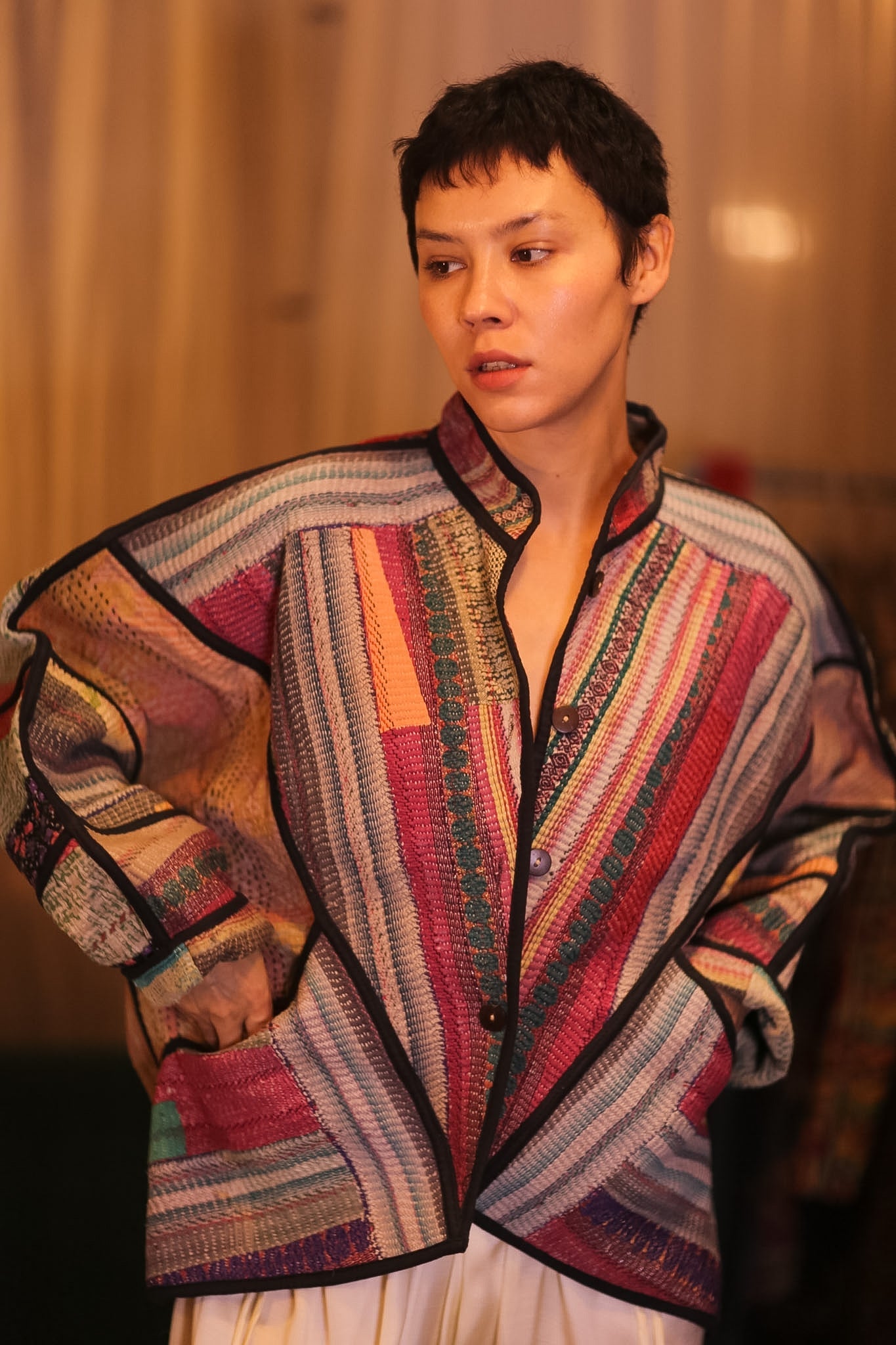 PATCHWORK PATTERN KANTHA JACKET SHUKHIN - BANGKOK TAILOR CLOTHING STORE - HANDMADE CLOTHING