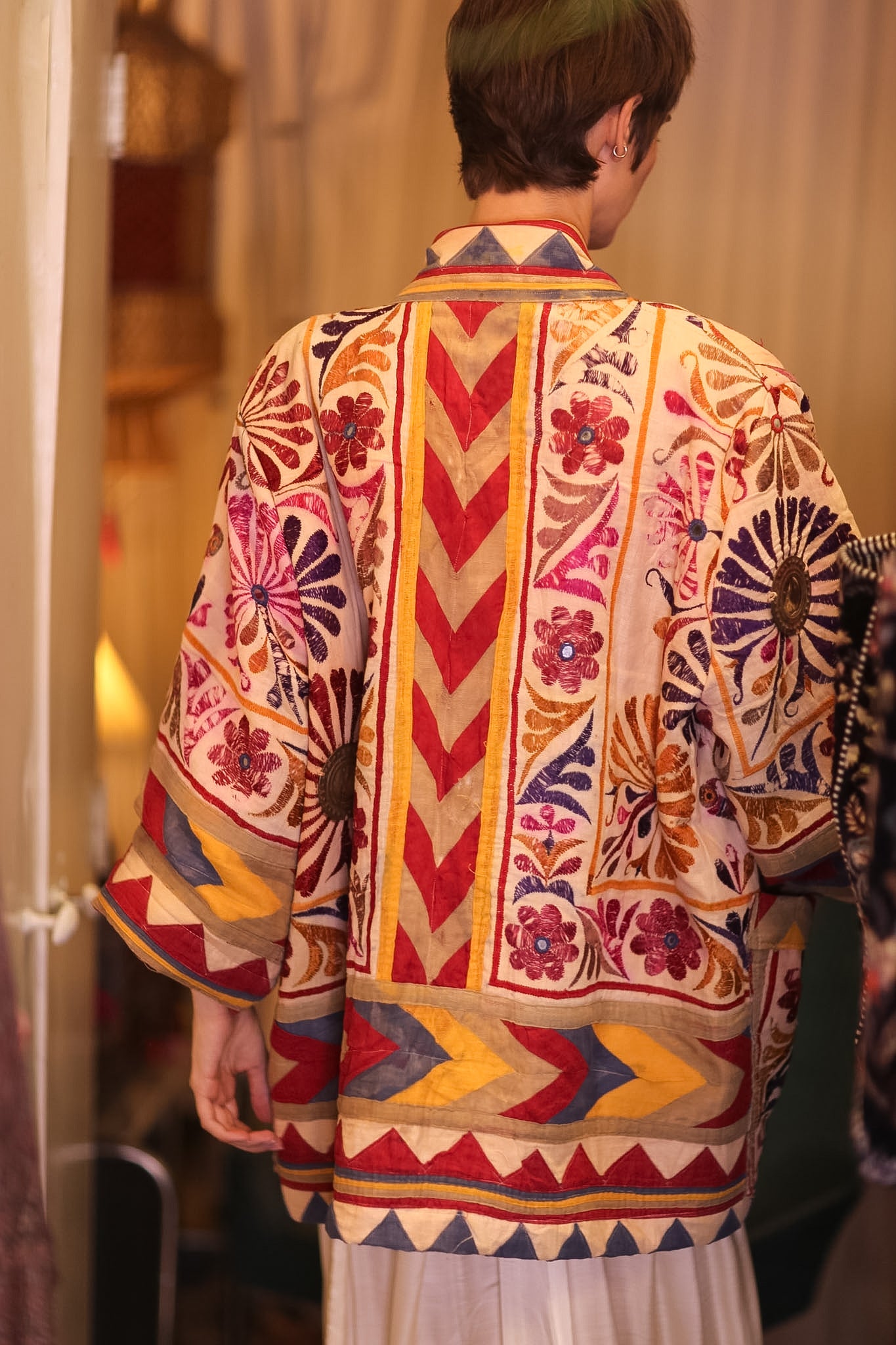 PATCHWORK PATTERN SHORT KIMONO GRITA - BANGKOK TAILOR CLOTHING STORE - HANDMADE CLOTHING