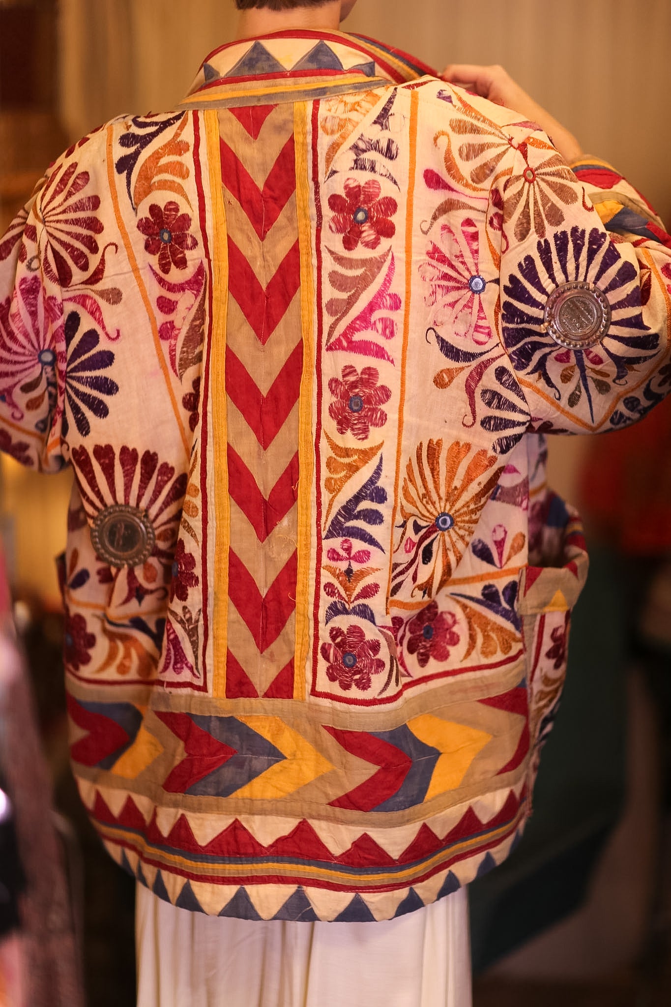 PATCHWORK PATTERN SHORT KIMONO GRITA - BANGKOK TAILOR CLOTHING STORE - HANDMADE CLOTHING