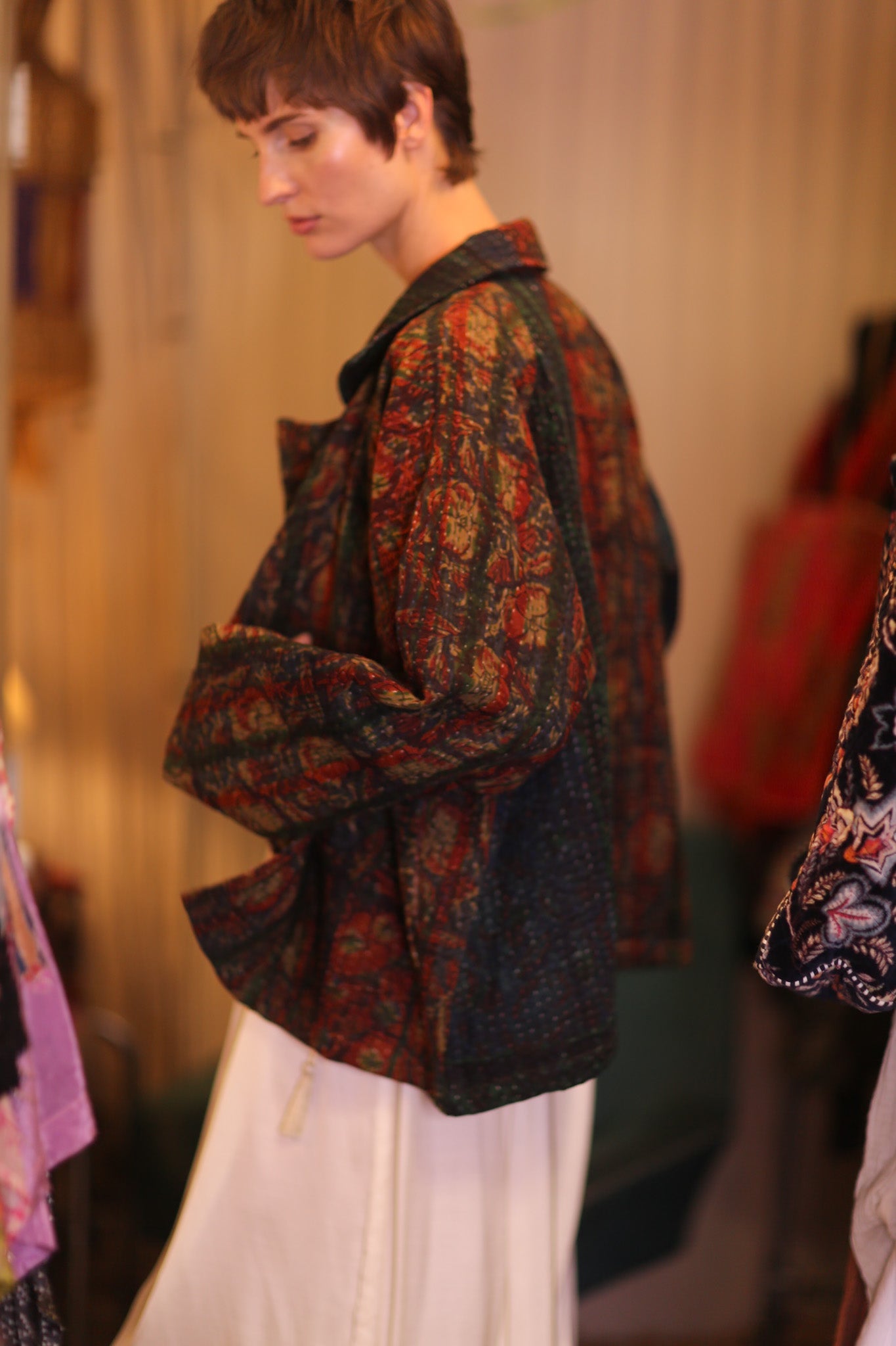 PATTERN KANTHA JACKET GARNET - BANGKOK TAILOR CLOTHING STORE - HANDMADE CLOTHING