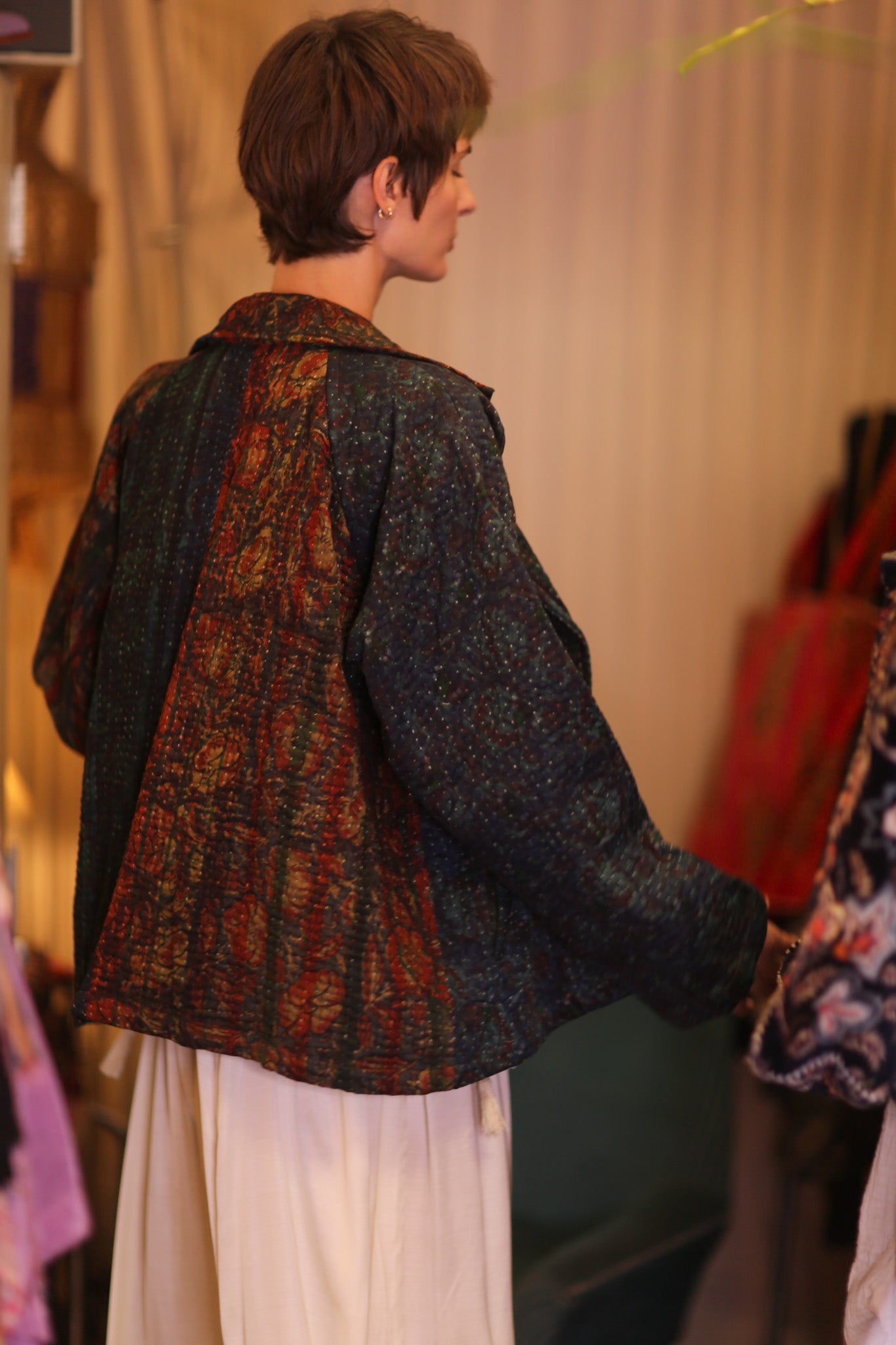 PATTERN KANTHA JACKET GARNET - BANGKOK TAILOR CLOTHING STORE - HANDMADE CLOTHING