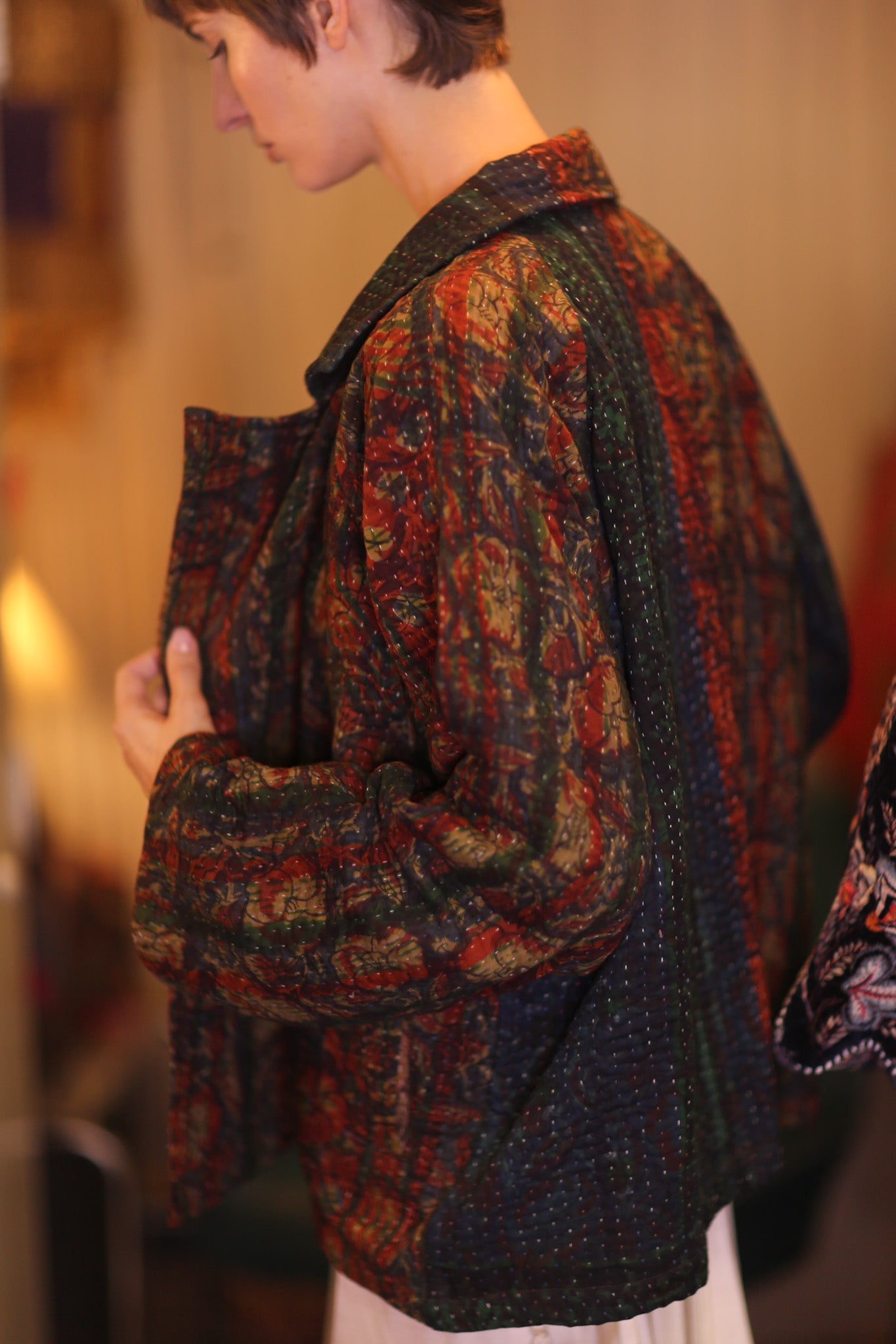 PATTERN KANTHA JACKET GARNET - BANGKOK TAILOR CLOTHING STORE - HANDMADE CLOTHING