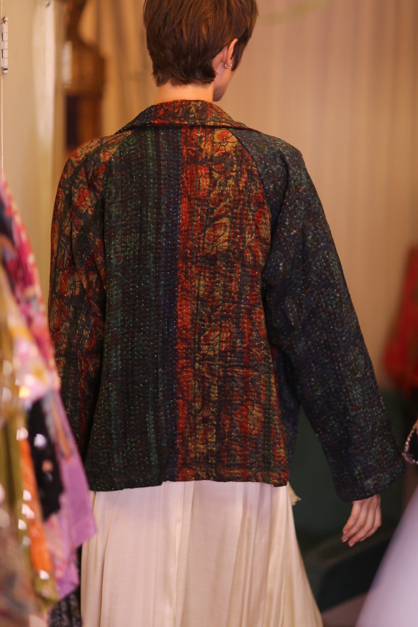PATTERN KANTHA JACKET GARNET - BANGKOK TAILOR CLOTHING STORE - HANDMADE CLOTHING