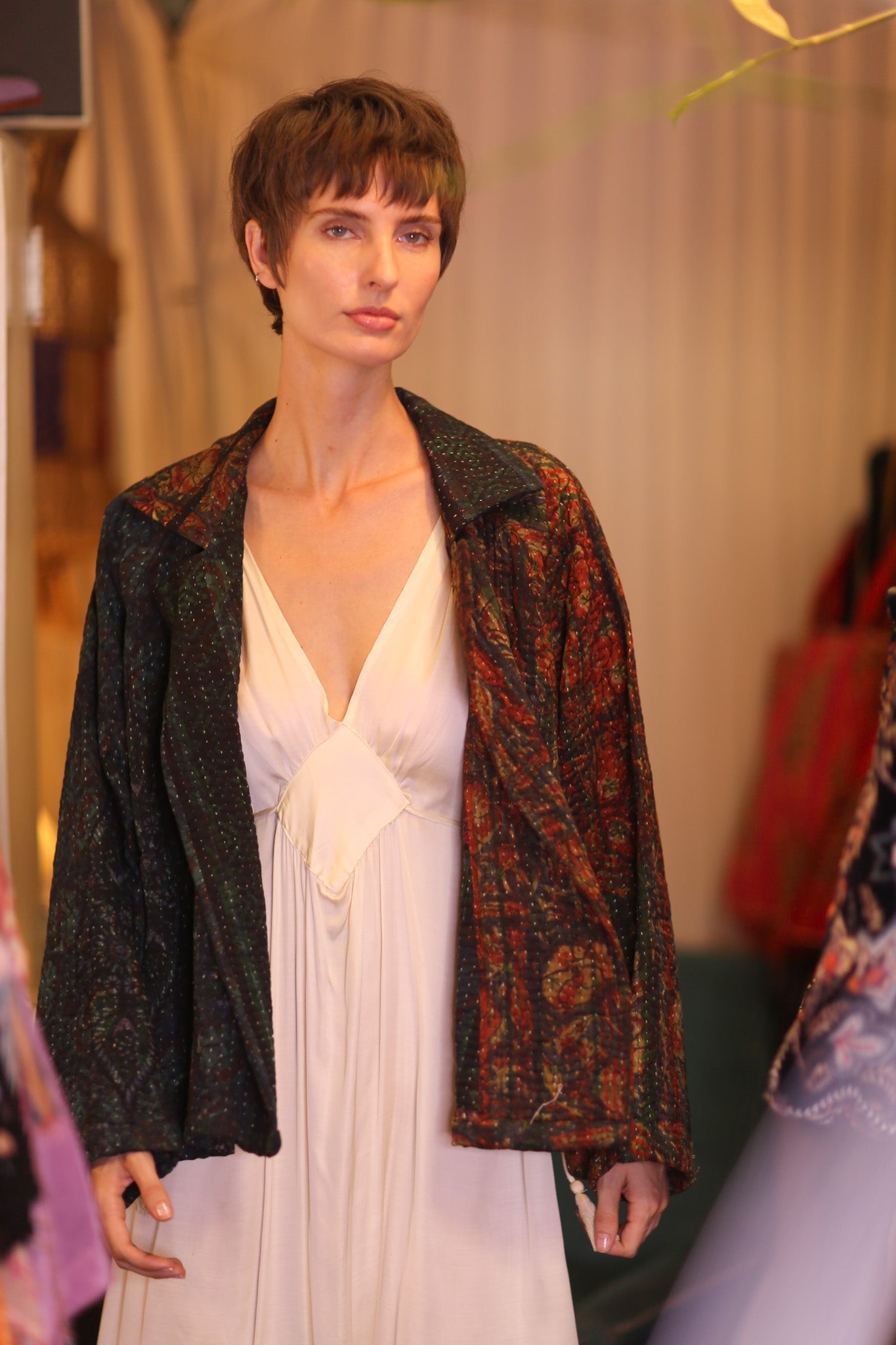 PATTERN KANTHA JACKET GARNET - BANGKOK TAILOR CLOTHING STORE - HANDMADE CLOTHING