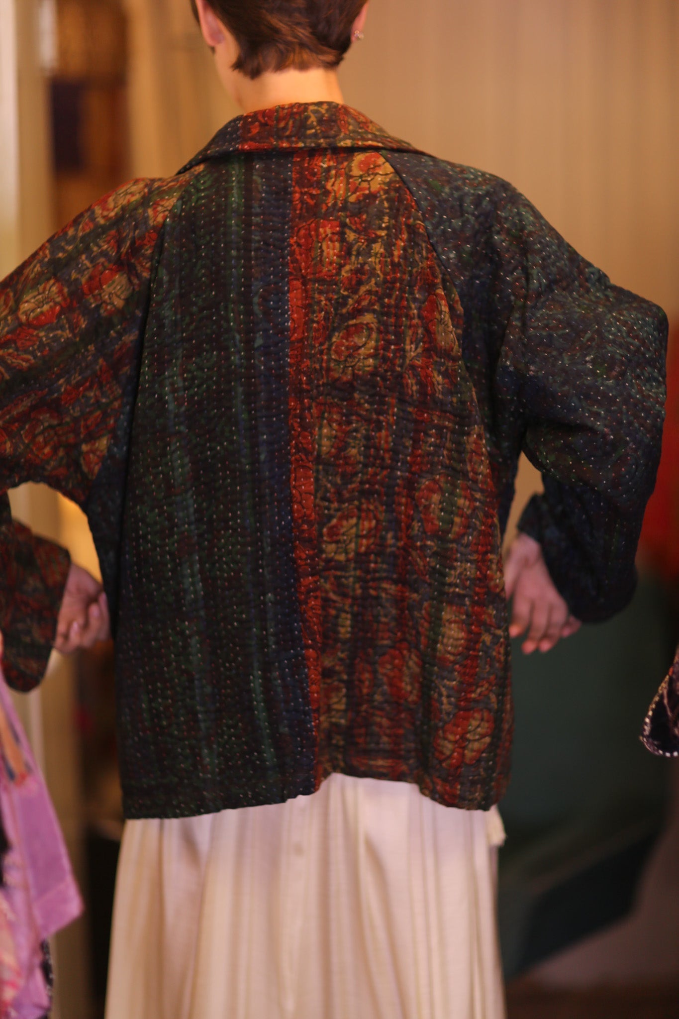 PATTERN KANTHA JACKET GARNET - BANGKOK TAILOR CLOTHING STORE - HANDMADE CLOTHING