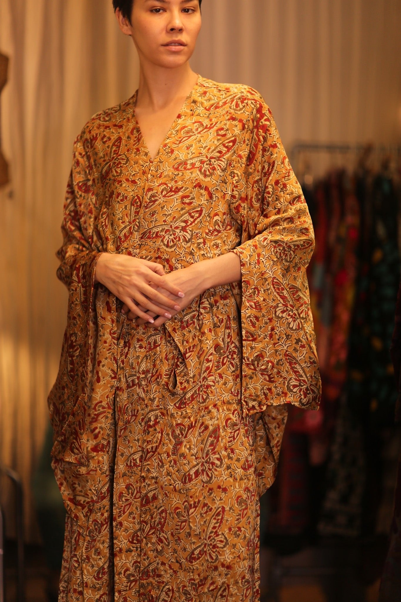 PINA SILK WING KIMONO ANNYTA - BANGKOK TAILOR CLOTHING STORE - HANDMADE CLOTHING