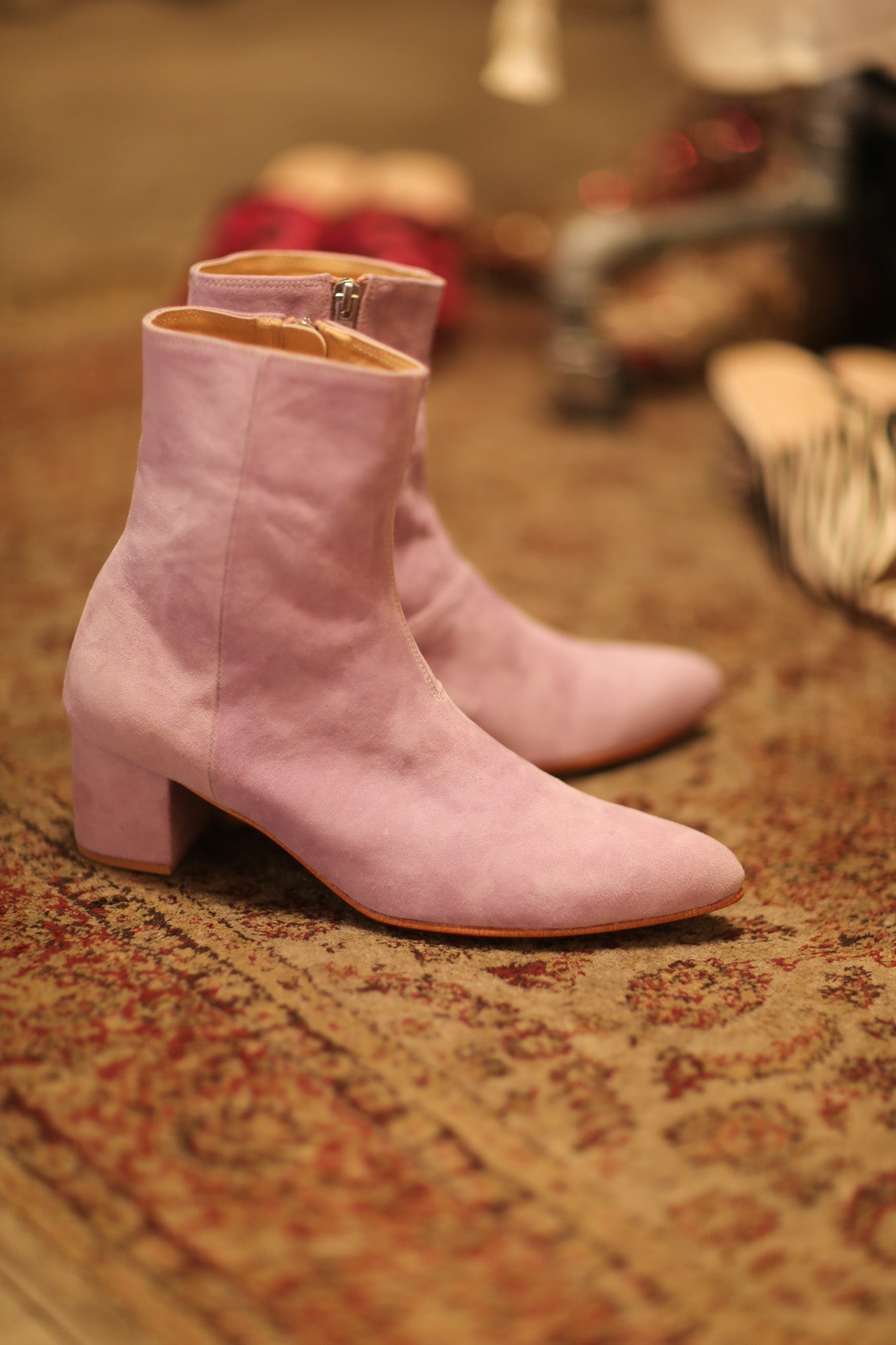 PINK SUEDE BOOTS - BANGKOK TAILOR CLOTHING STORE - HANDMADE CLOTHING