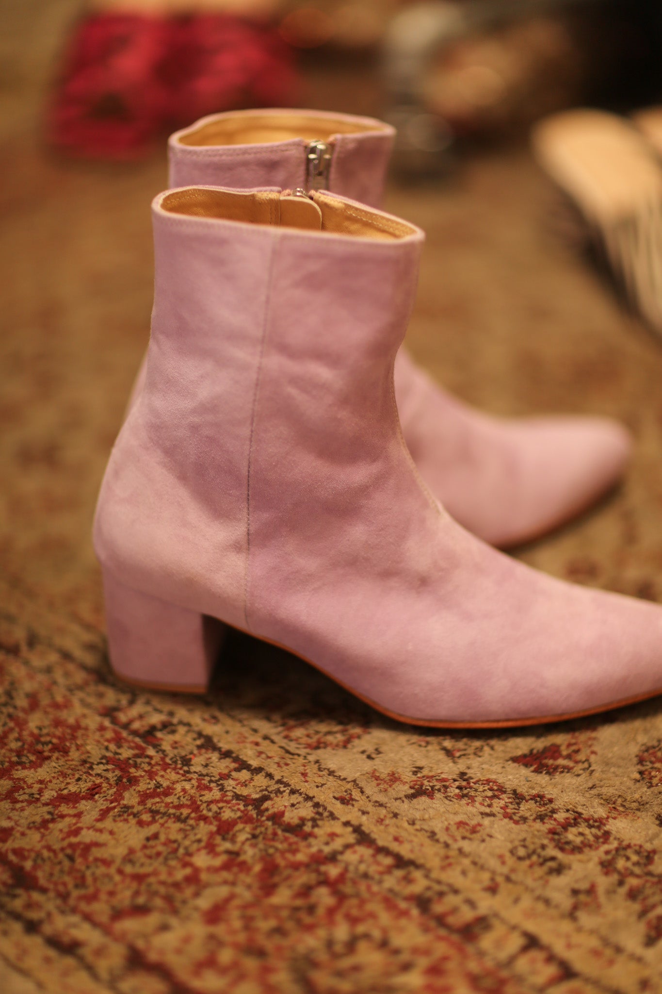 PINK SUEDE BOOTS - BANGKOK TAILOR CLOTHING STORE - HANDMADE CLOTHING