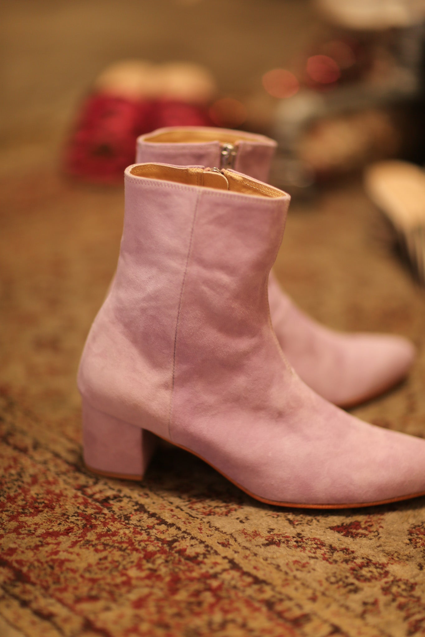 PINK SUEDE BOOTS - BANGKOK TAILOR CLOTHING STORE - HANDMADE CLOTHING