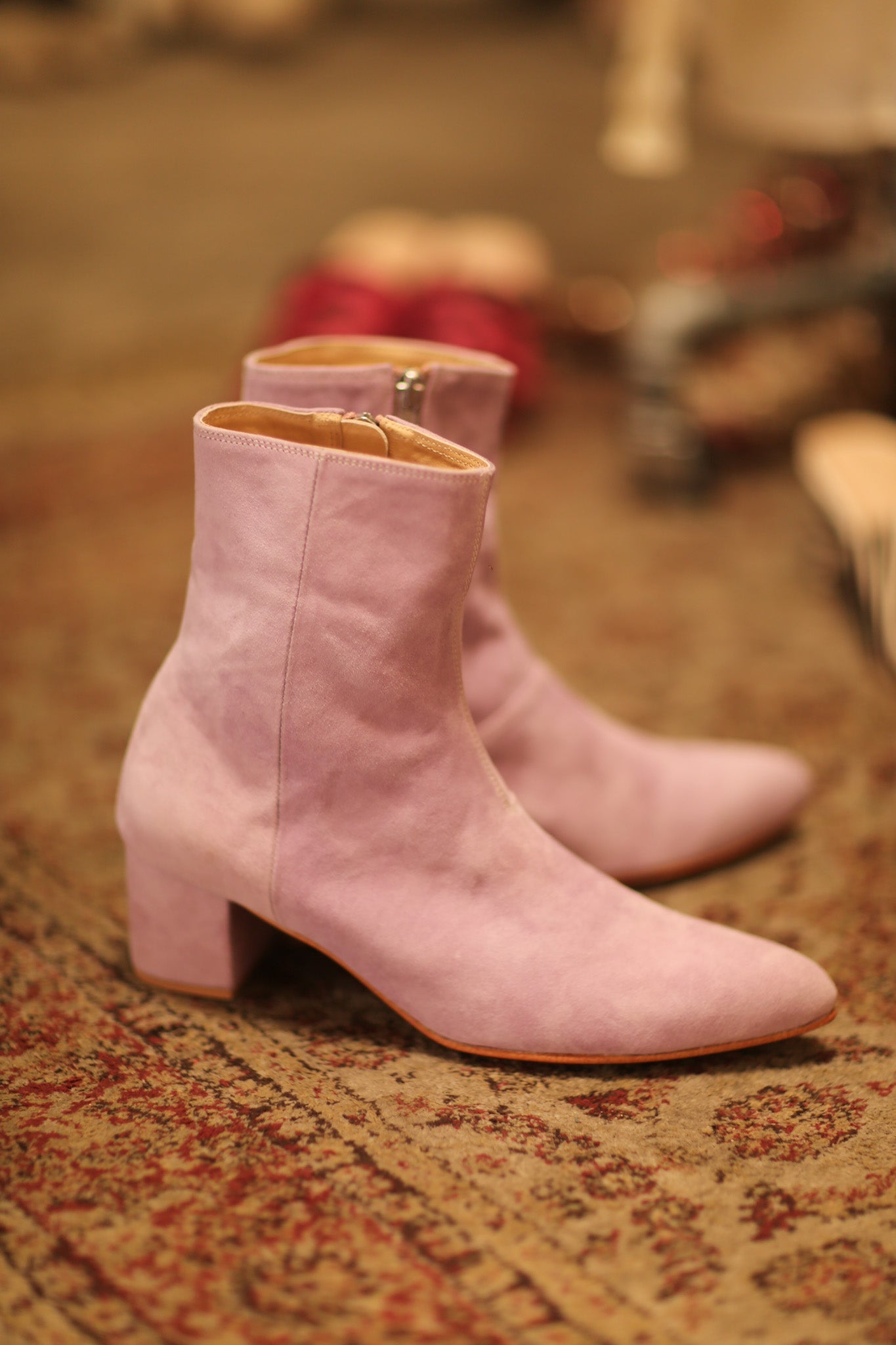 PINK SUEDE BOOTS - BANGKOK TAILOR CLOTHING STORE - HANDMADE CLOTHING