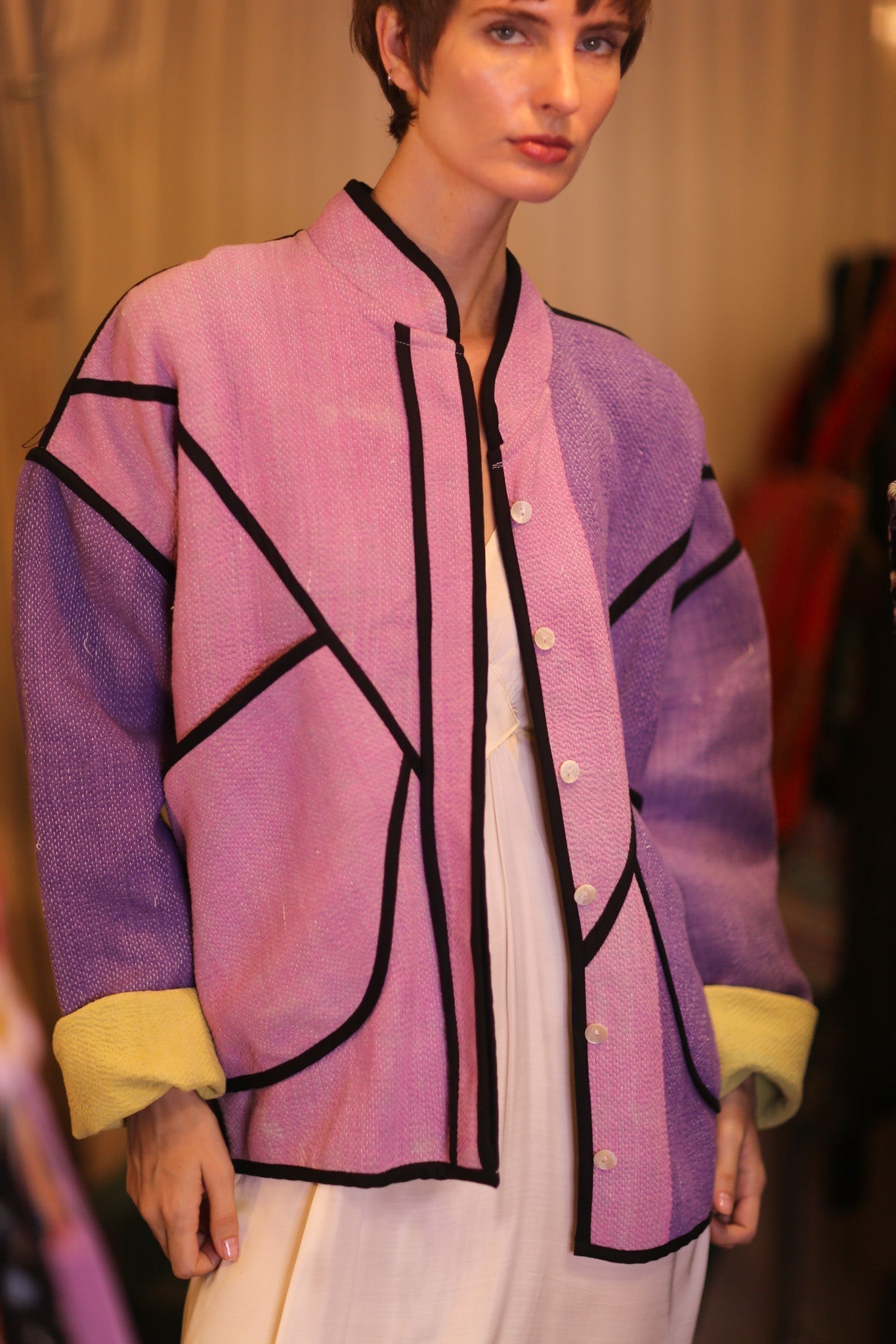 PURPLE PINK JACKET OUNA - BANGKOK TAILOR CLOTHING STORE - HANDMADE CLOTHING