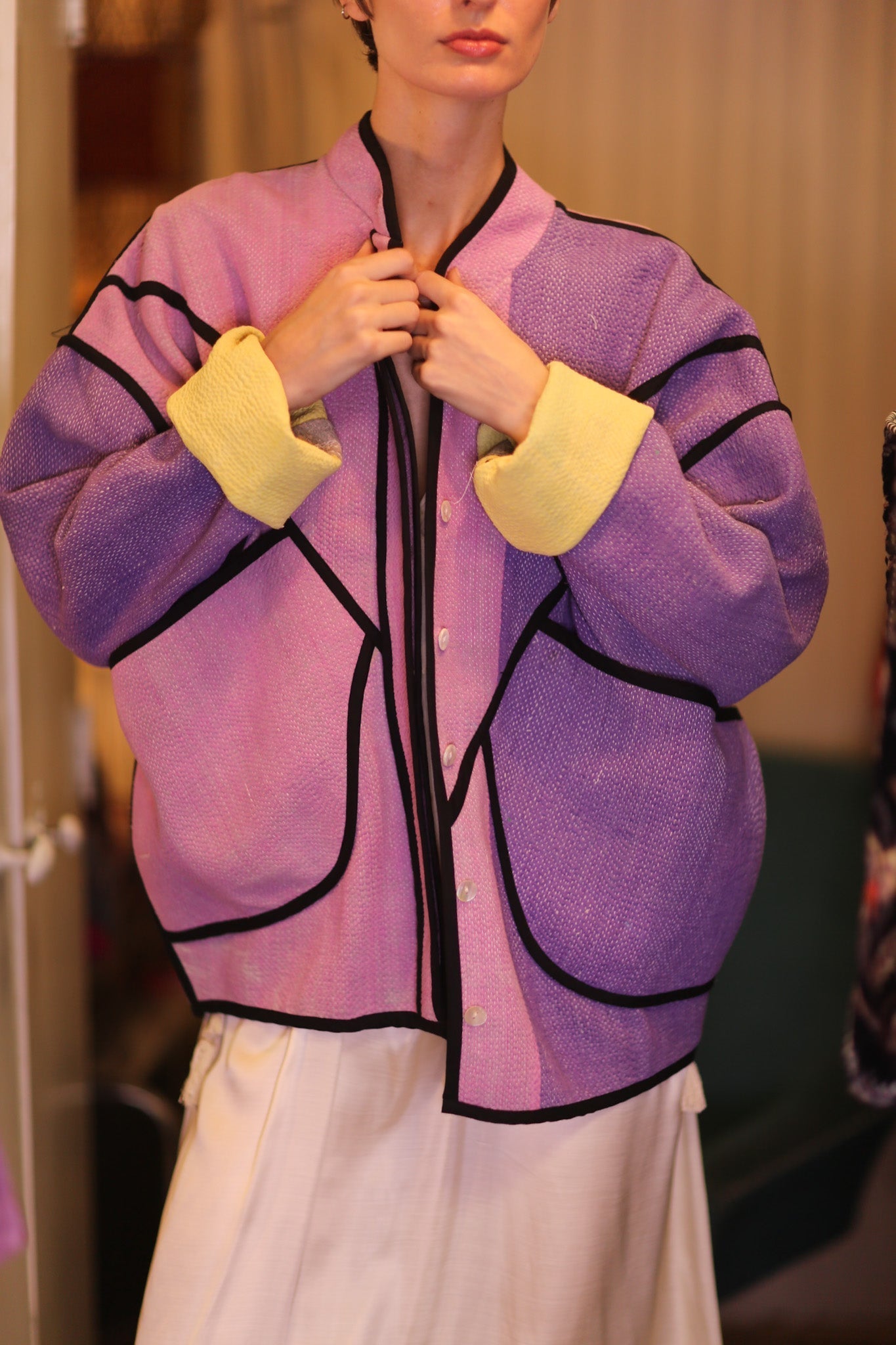 PURPLE PINK JACKET OUNA - BANGKOK TAILOR CLOTHING STORE - HANDMADE CLOTHING