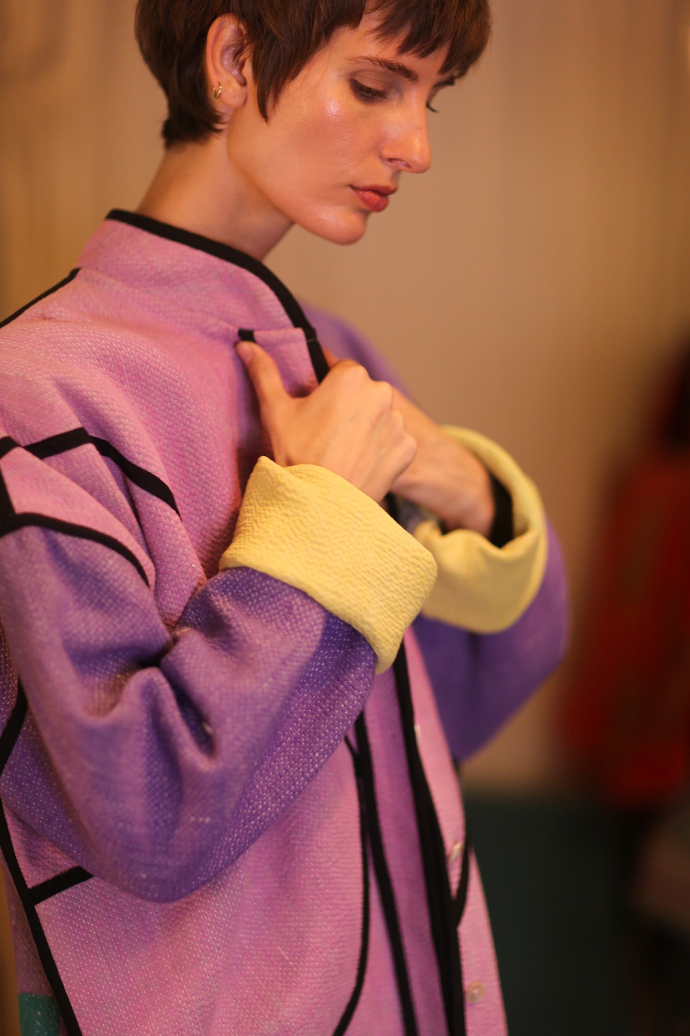 PURPLE PINK JACKET OUNA - BANGKOK TAILOR CLOTHING STORE - HANDMADE CLOTHING